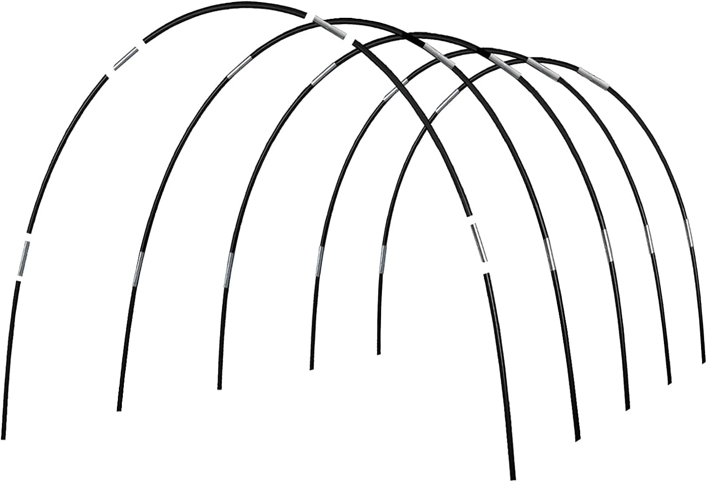 Greenhouse Hoops Grow Tunnel, 5 Sets of 7FT Garden Hoops for Raised Beds, Rust-P...