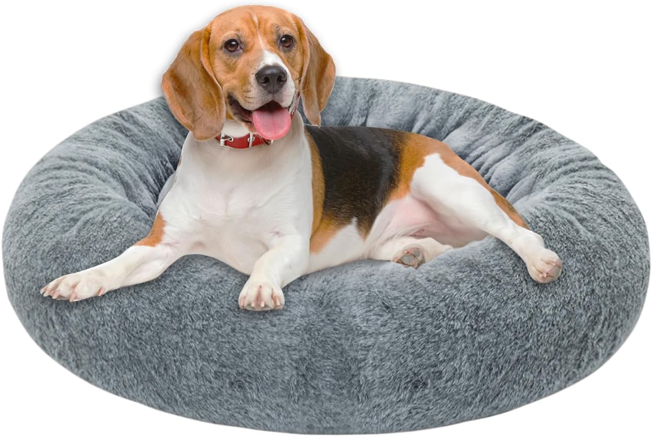 Dog Bed for Large Dogs, 30 inch Calming Dogs & Cat Bed, Washable Round Cozy Soft...