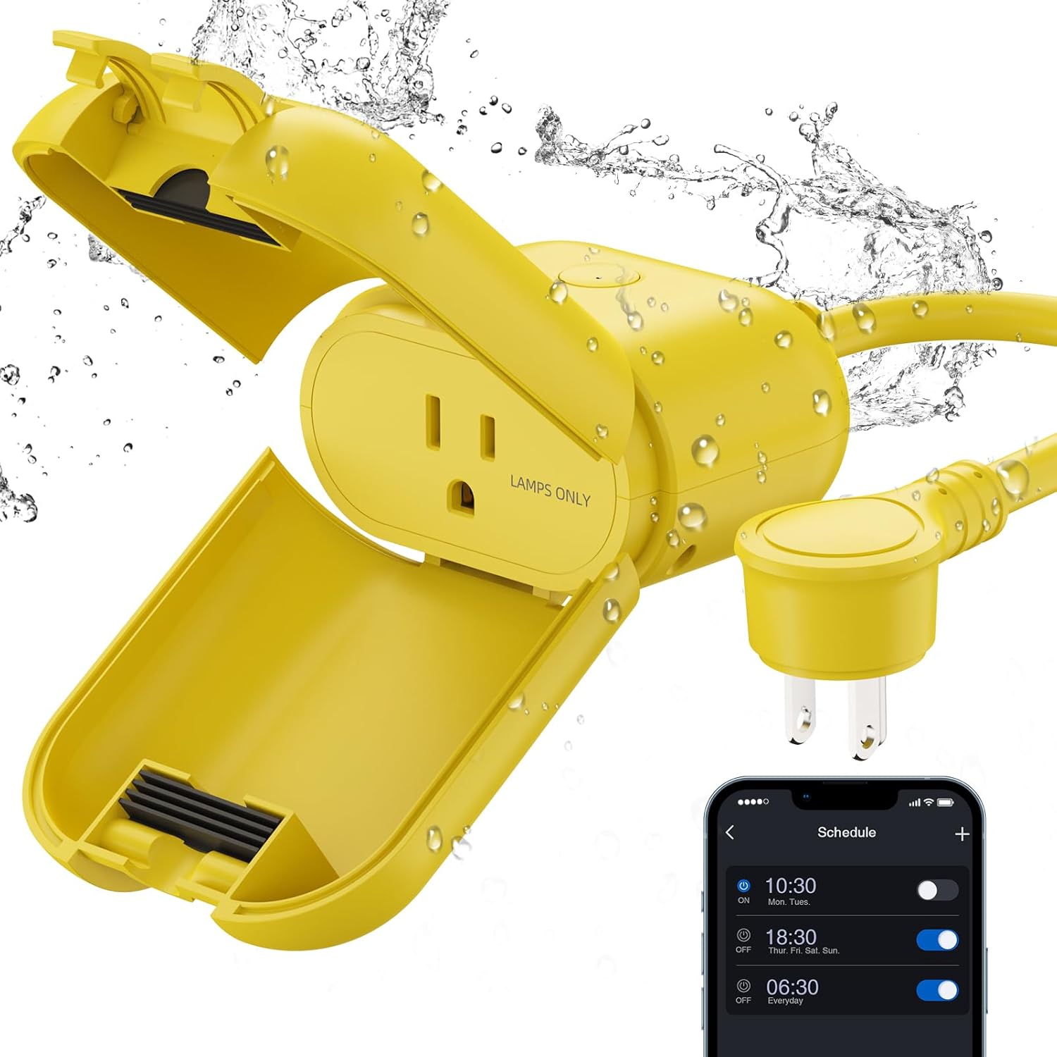 ELEGRP PQR11 Outdoor Smart Dimmer Plug Waterproof IP66, Smart WiFi Plug Compatib...