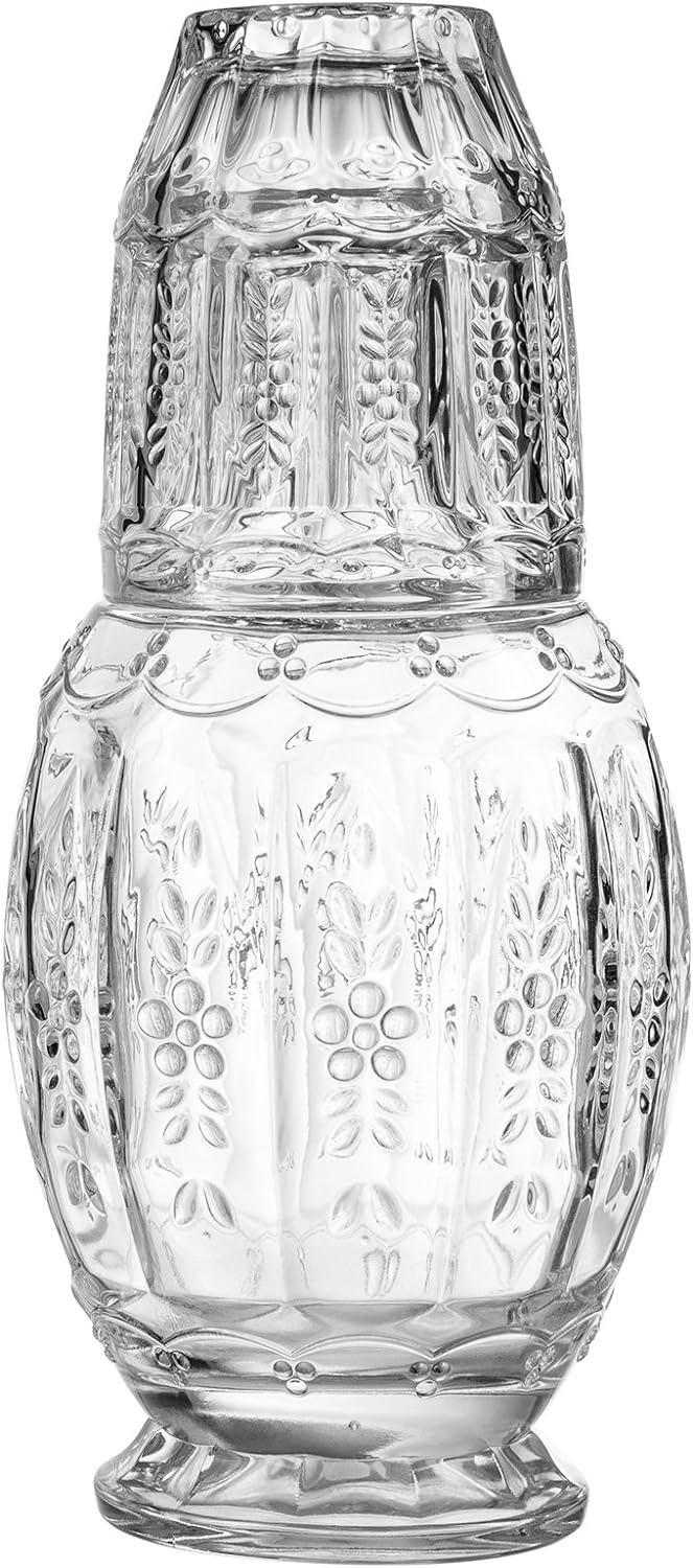 Elle Décor Vintage Glass Carafe Set, Special Glass Carafe for Elegant Serving, H...