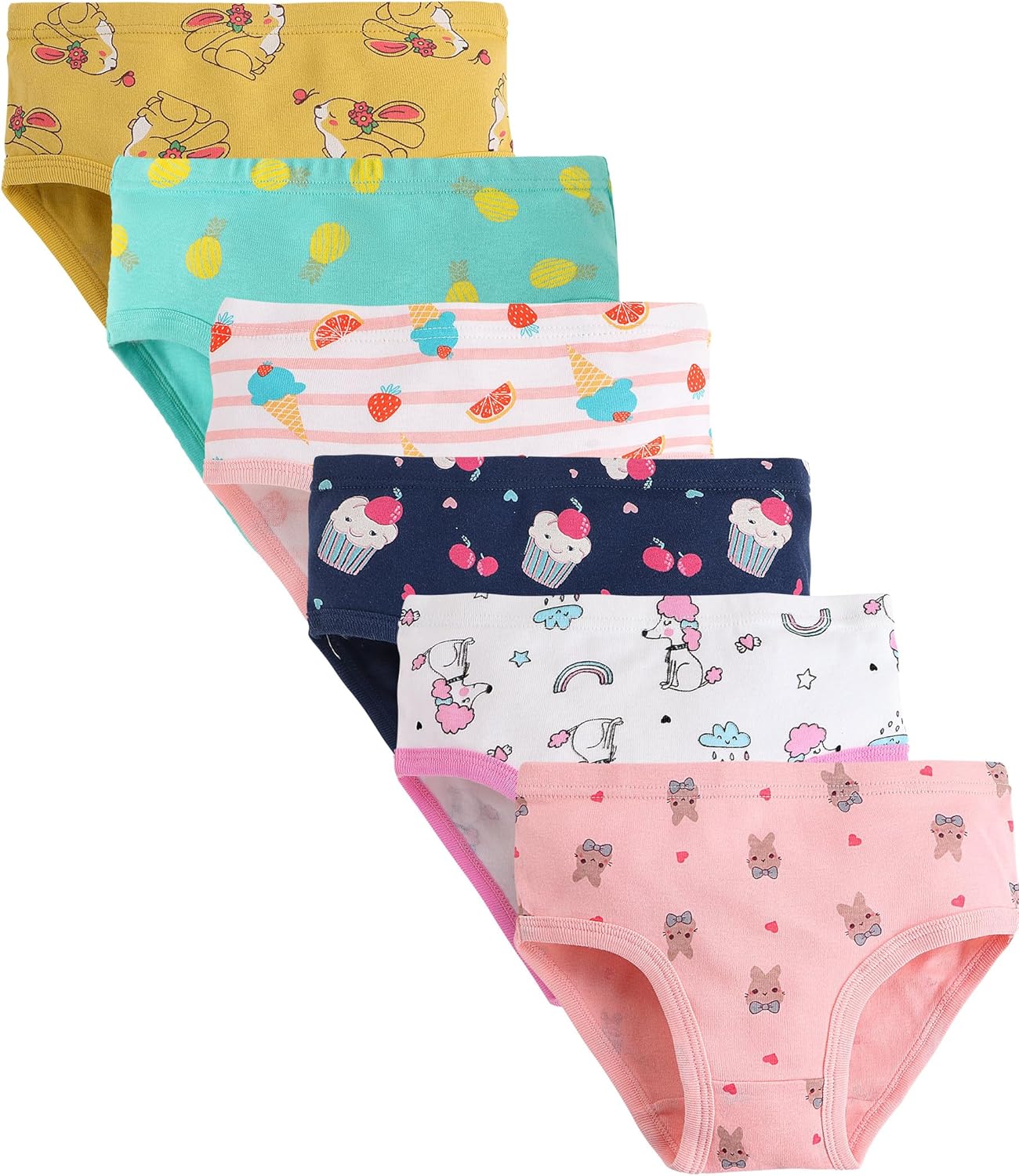 Finihen Toddler Girls Cotton Underwear, Special Cute Print Briefs, High-Quality...