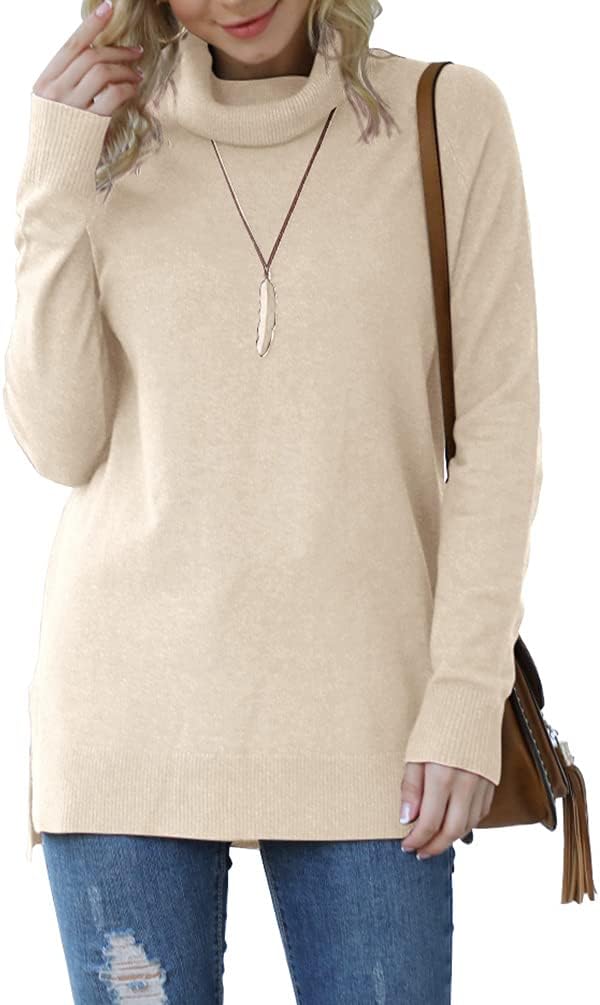 HWOKEFEIYU Women Sweater, Special Fall Trendy Casual Sweater with Turtleneck, Hi...