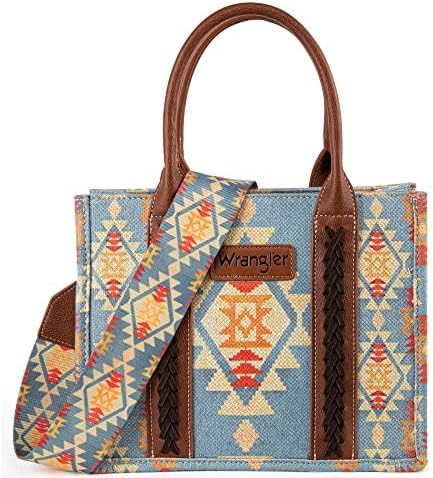 Wrangler Tote Bag for Women, Special Western Purse, Innovative Aztec Satchel Han...