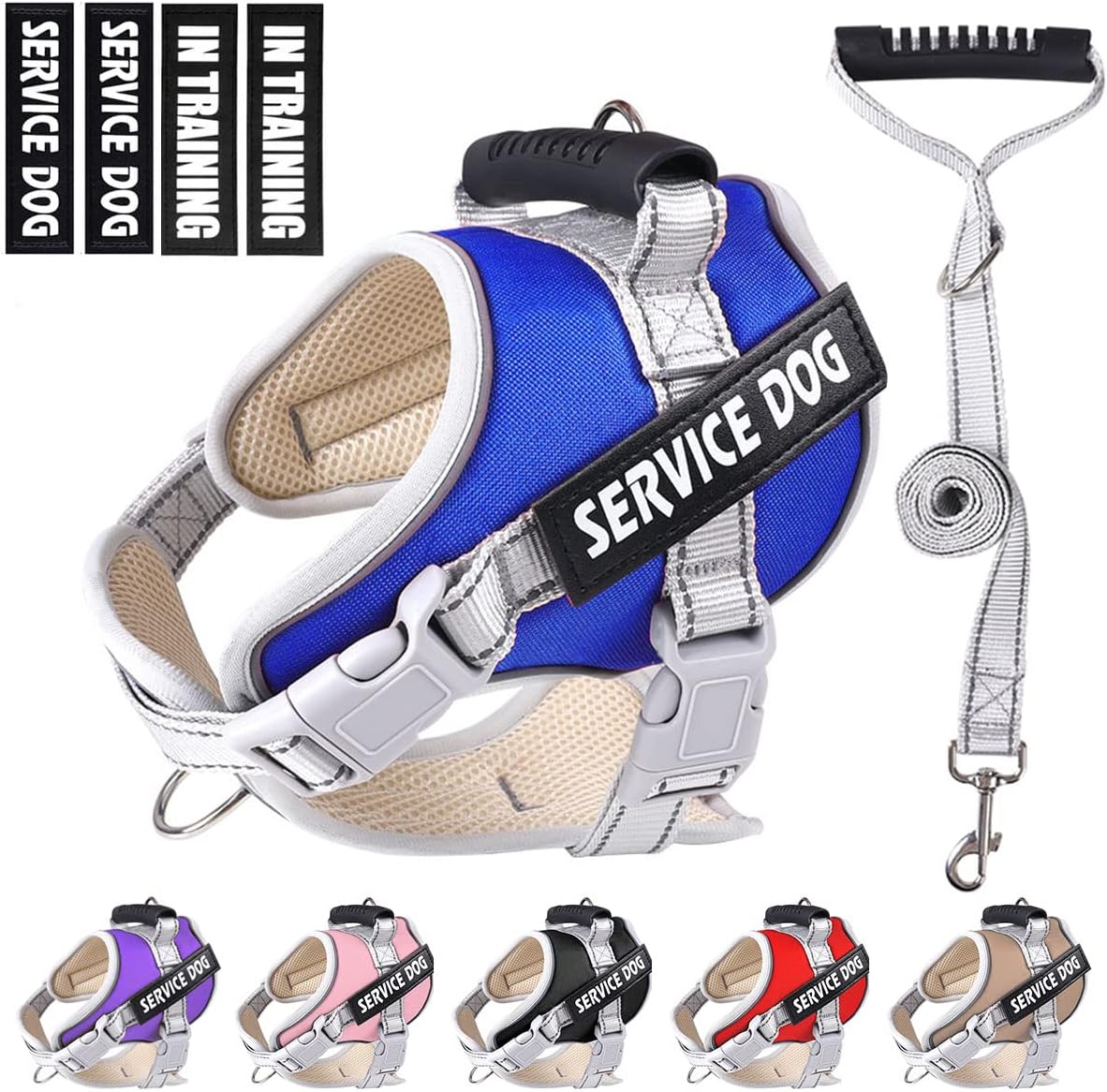 Service Dog Vest, Special No Pull Service Dog Harness with 5FT Dog Leash Set, In...