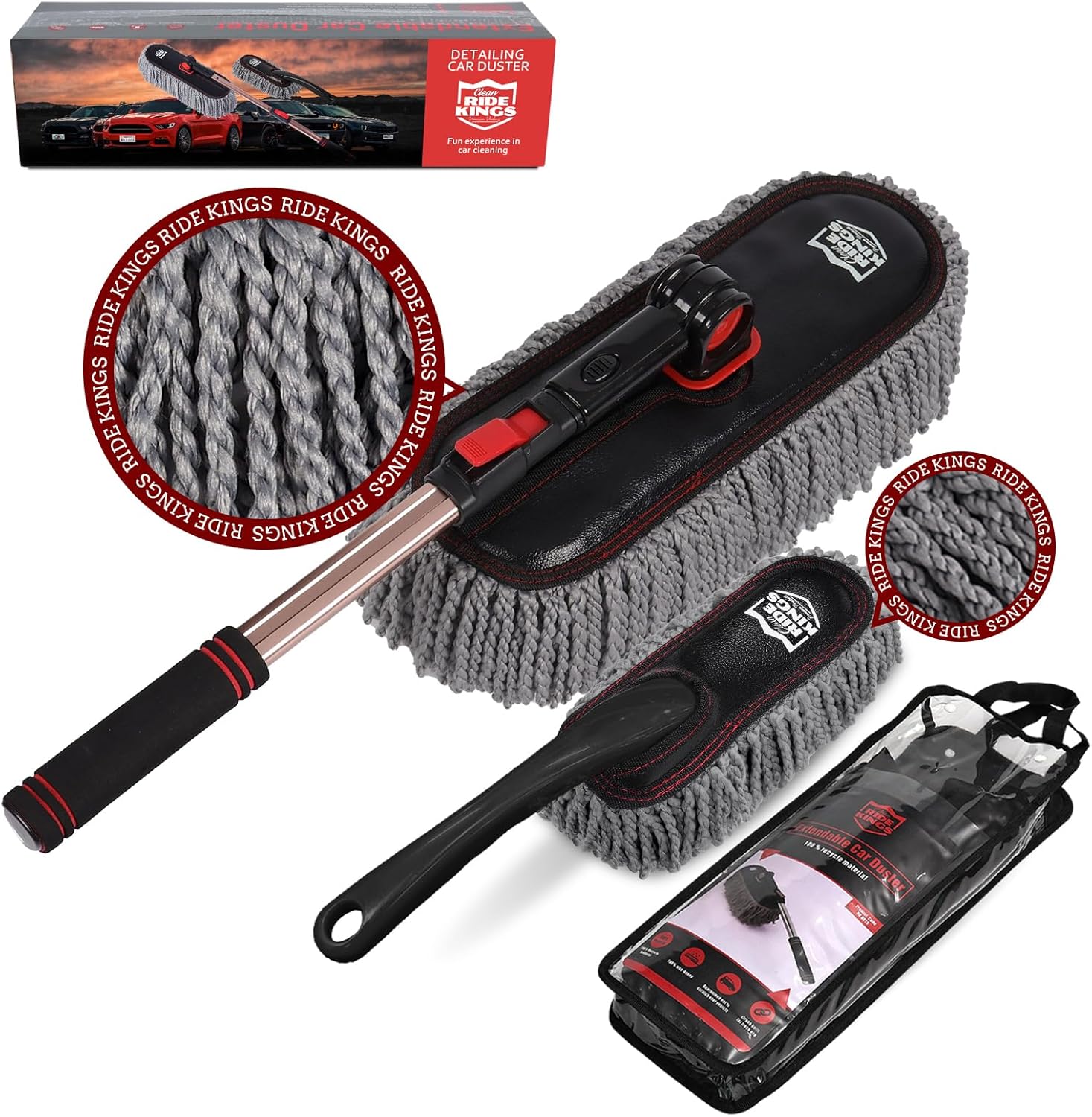 Car Duster Kit,Microfiber Multipurpose Duster,Interior & Exterior Cleaning Tools...