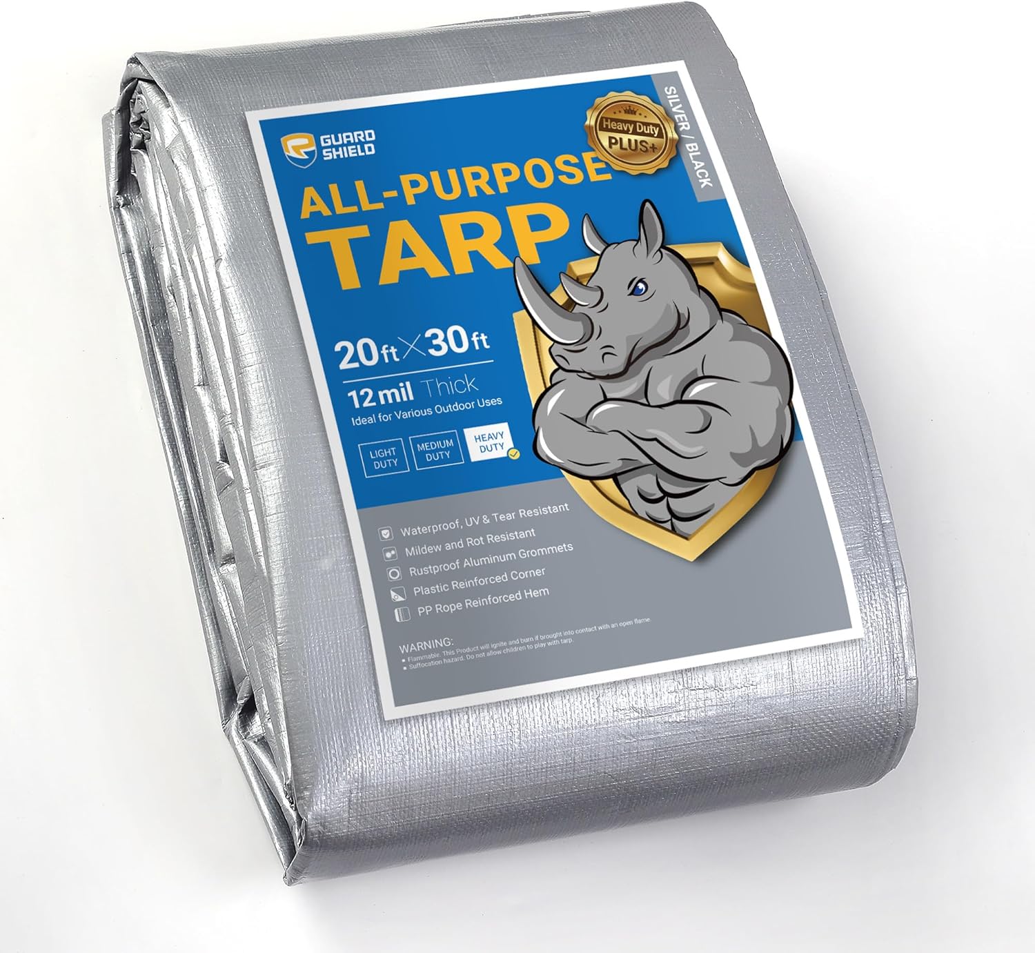 GUARD SHIELD Heavy Duty Tarp, Special Waterproof Outdoor Tarp 20x30 Feet, Afford...