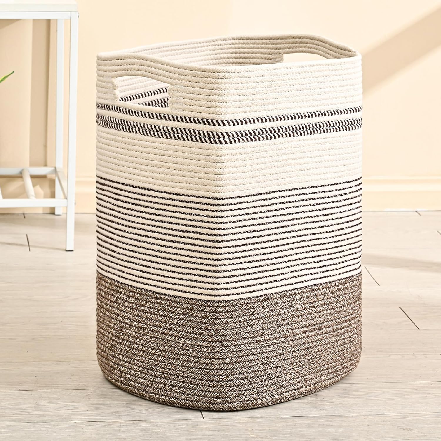 78L Laundry Hamper, 16x14x22 in Laundry Basket-Woven Rope Tall Laundry Basket wi...