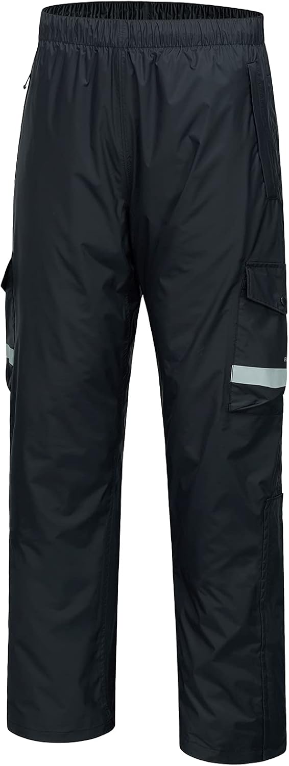BASSDASH Complete Men’s Breathable Waterproof Rain Pant Lightweight Over Pant wi...