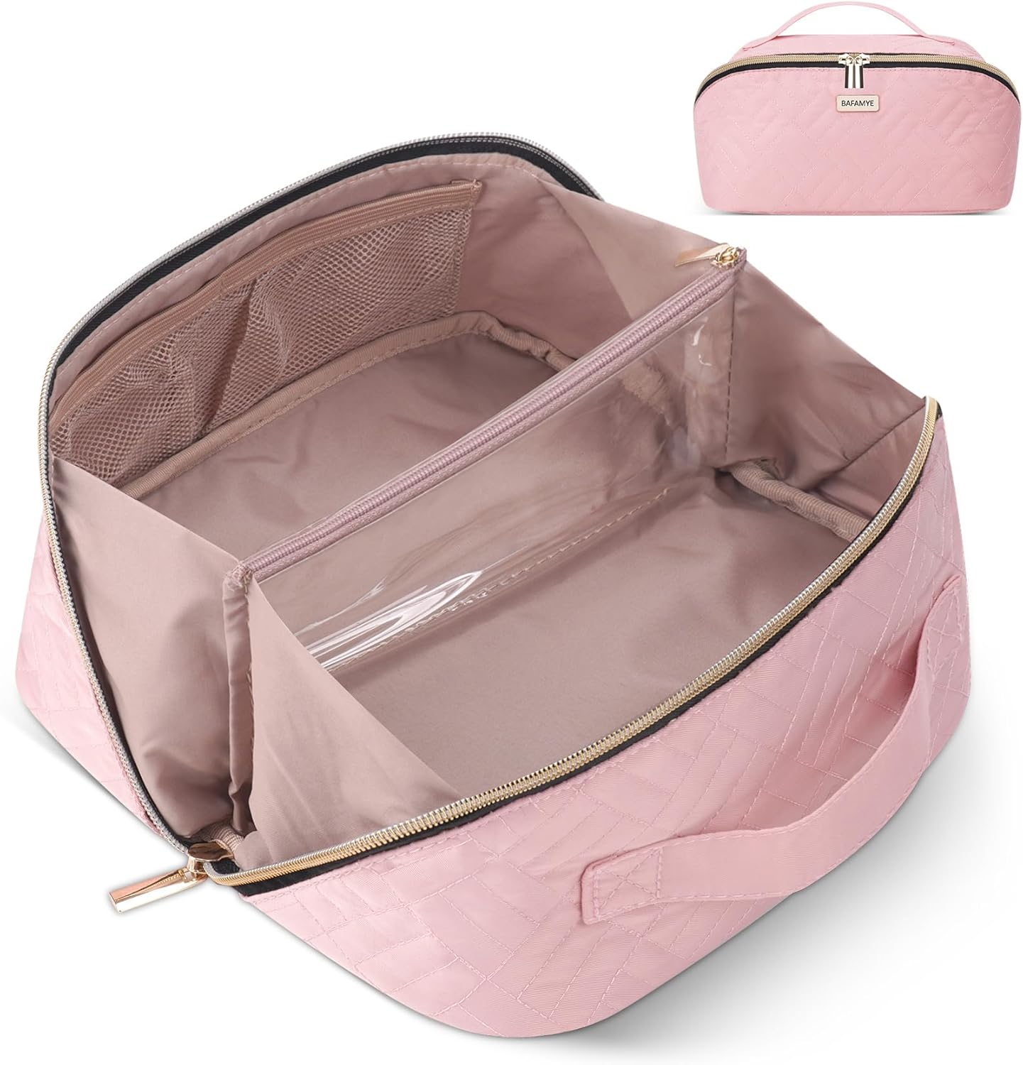 Travel Makeup Bag - 4L Compact Cosmetic Organizer Bag, Makeup Toiletry Travel Ba...