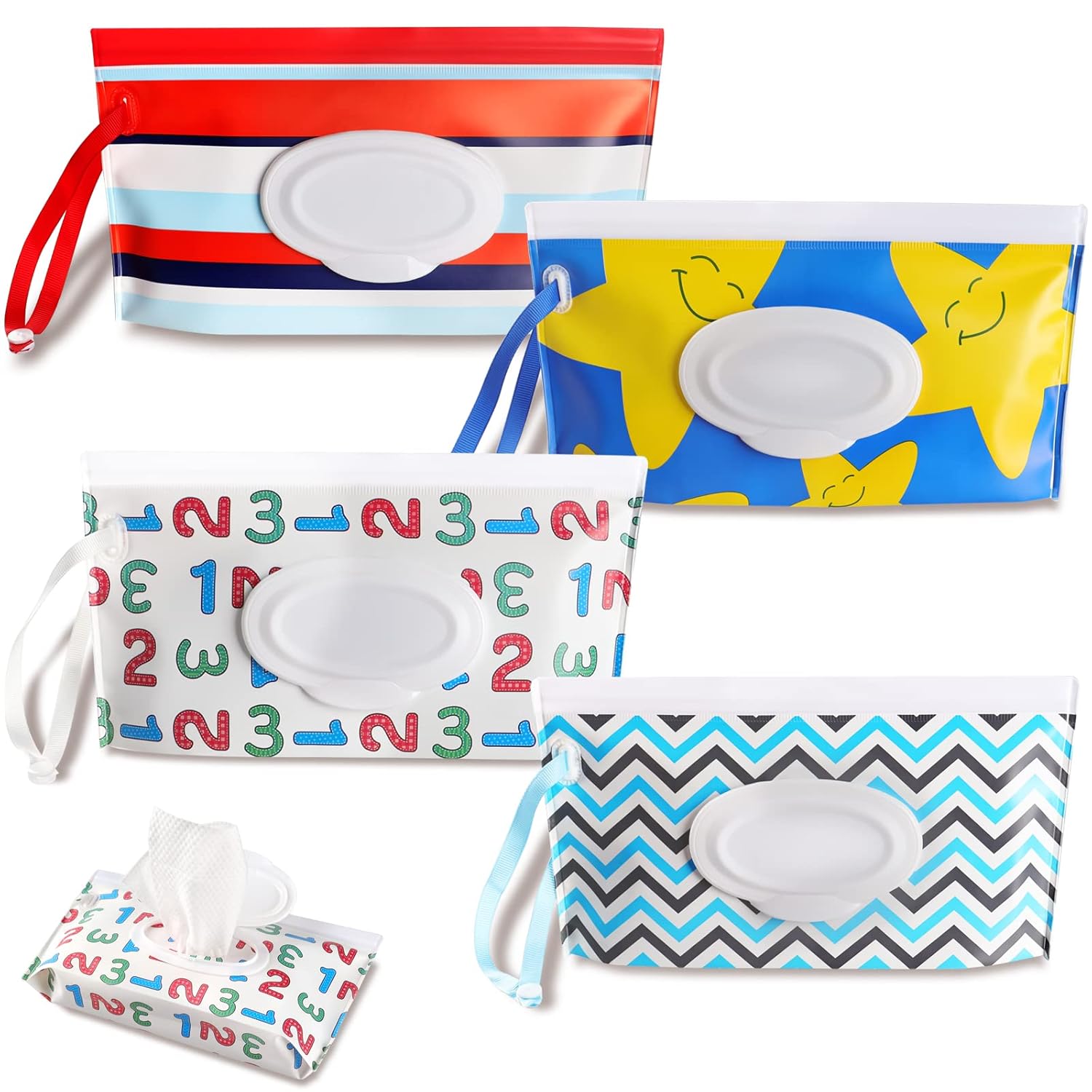 DOMMARE Baby Wipes Dispenser, Special Refillable Baby Wipe Pouch, Innovative Por...