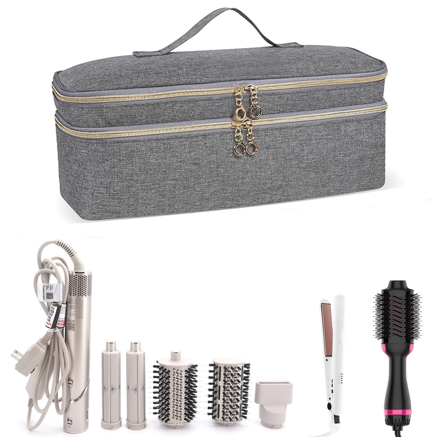 Double-Layer Travel Carrying Case for Revlon One-Step Hair Dryer and Volumizer H...