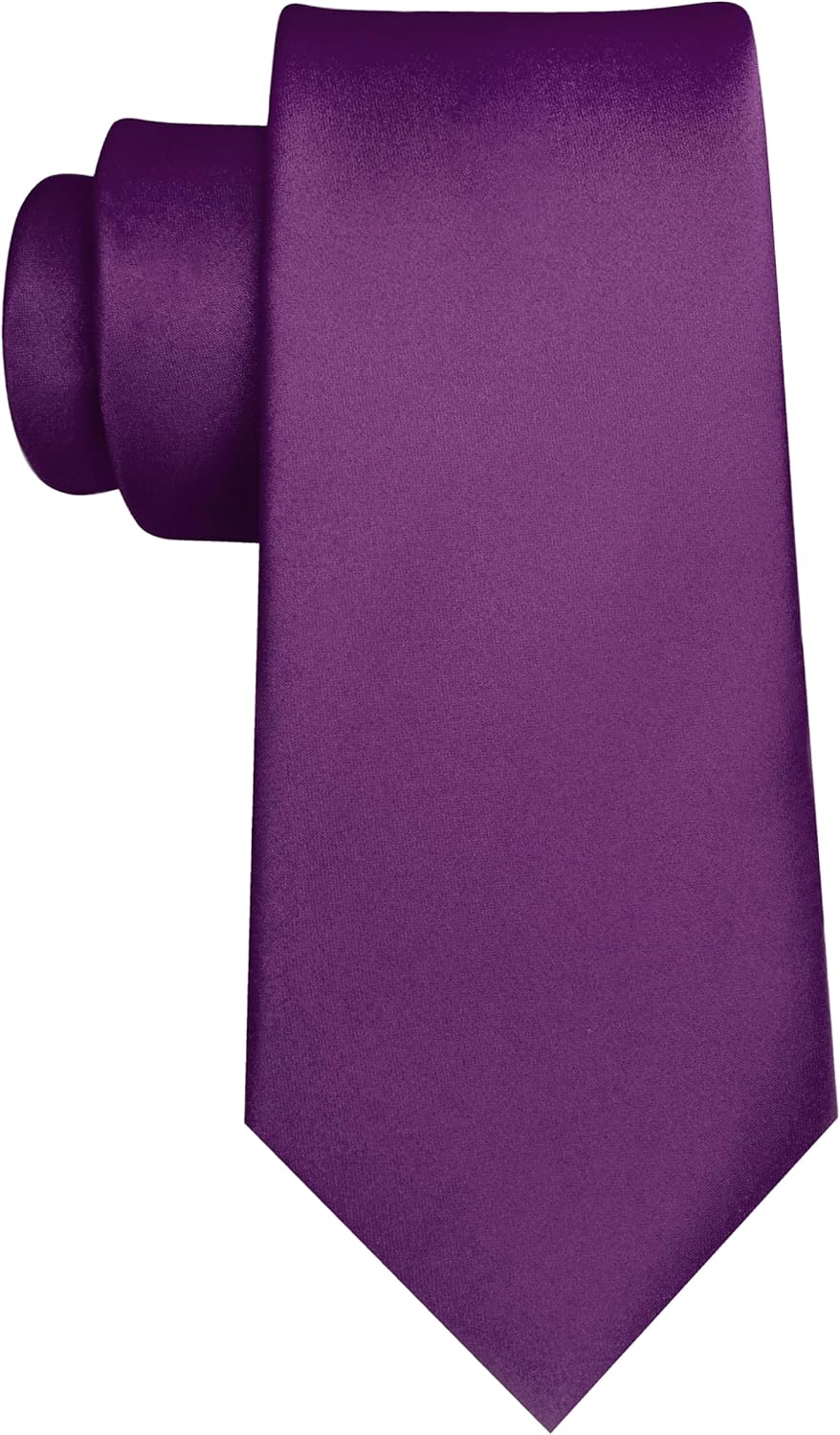 RBOCOTT Solid Color Polyester Tie Necktie for Men (8cm) Dark Purple