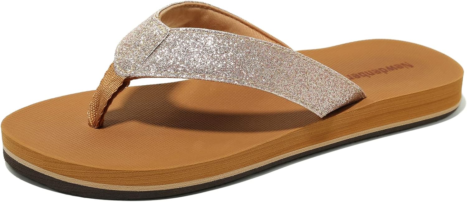NewDenBer Women's Comfortable Flip Flops, Special Lightweight Arch Support Sanda...