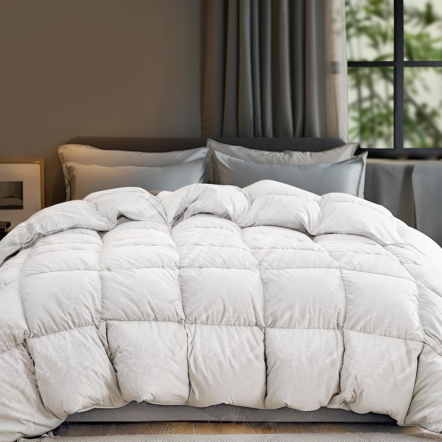 Bafode Goose Down Comforter Queen Size White Feather Down Duvet Luxurious Hotel...