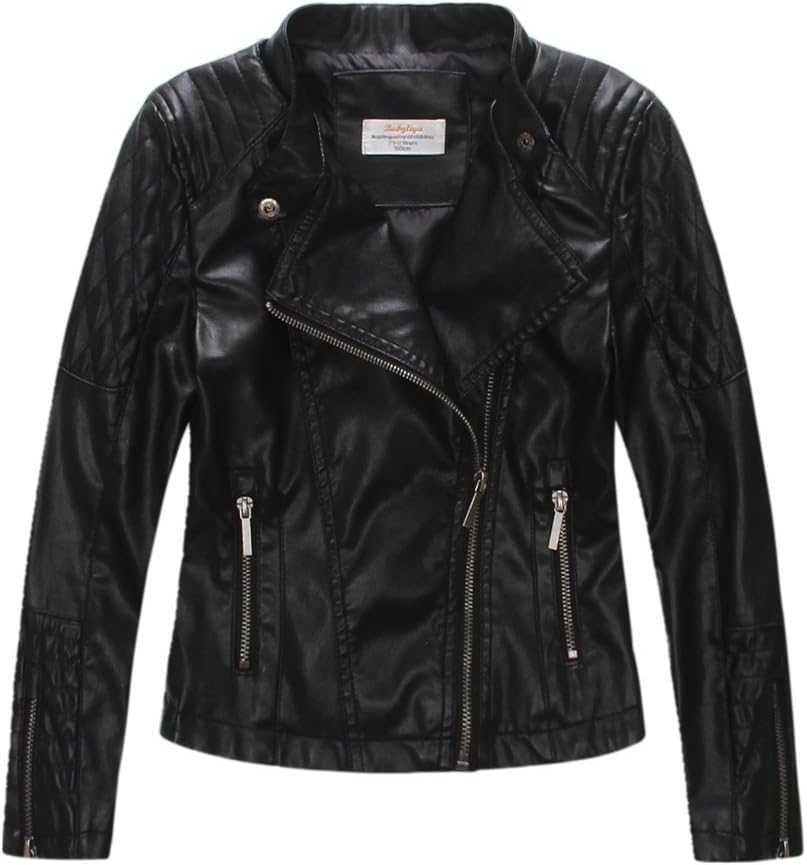 LJYH Girls Faux Leather Quilted Shoulder Jackets, Special Motorcycle Jackets for...