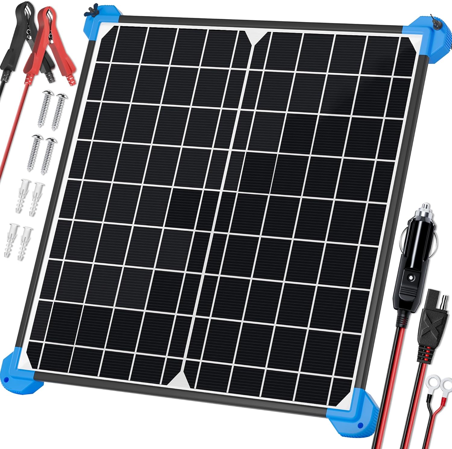 POWOXI 20W Solar Panel, Special Solar Battery Trickle Charger Maintainer, Innova...