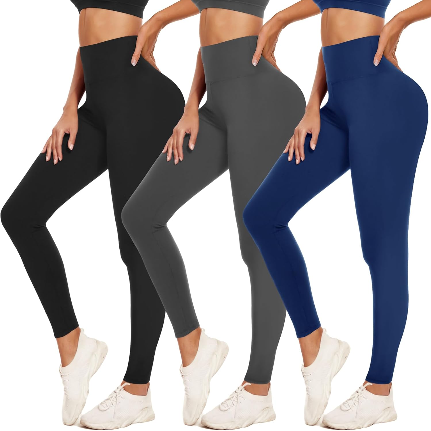 3 Pack Leggings for Women, Special Tummy Control Yoga Pants, Innovative High Wai...
