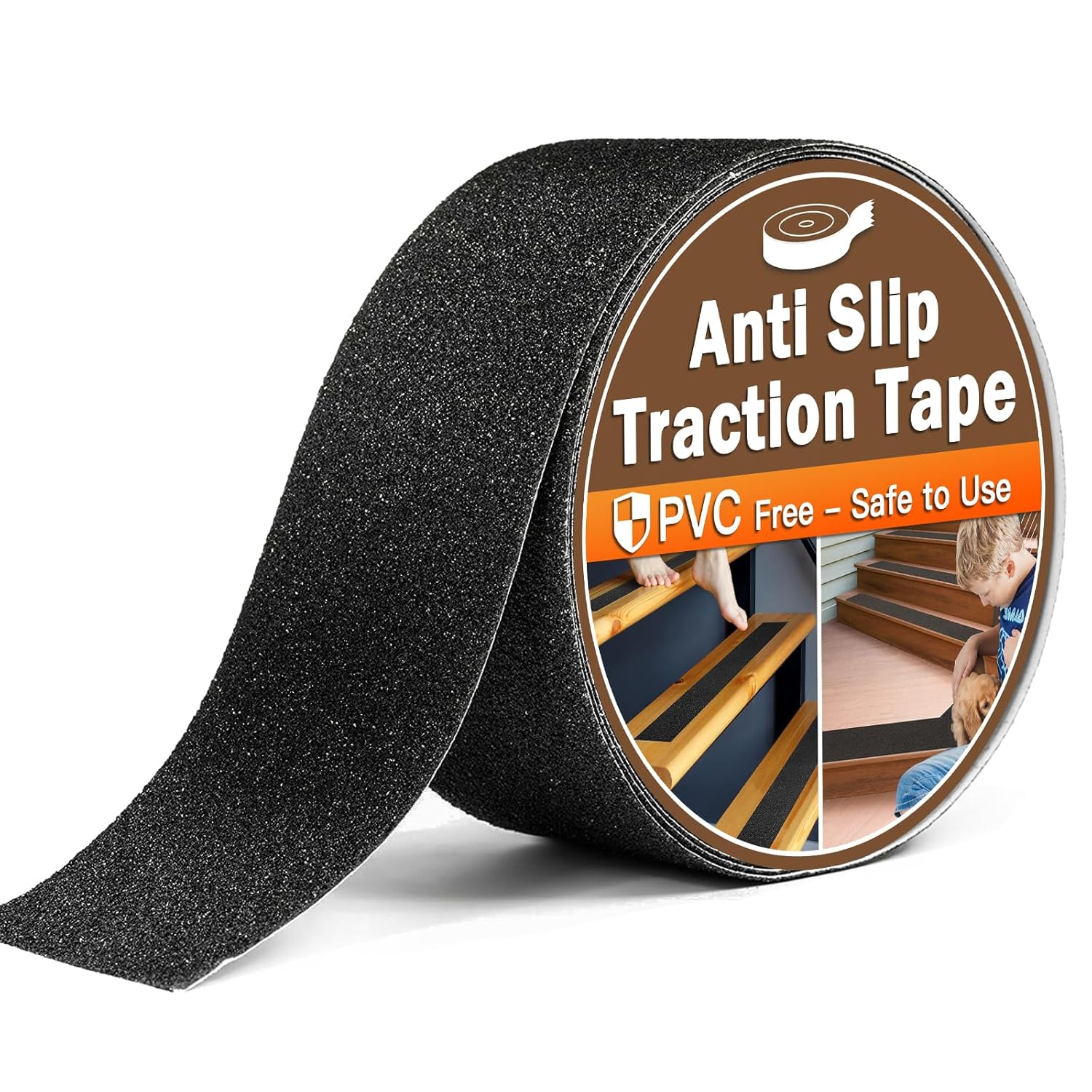Anti Slip Tape - Heavy Duty Black Grip Tape for Stairs, 4" x 32 FT Non-Slip Tape...