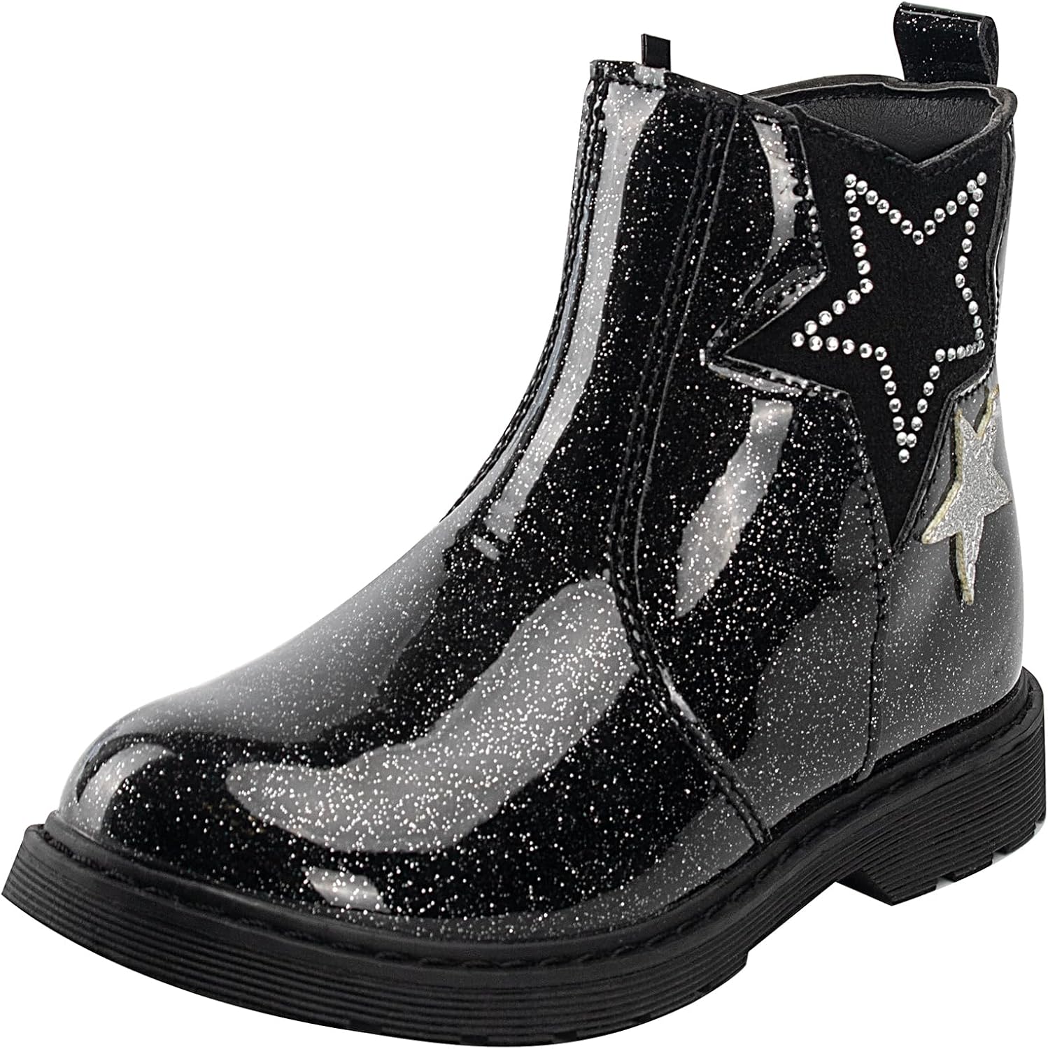 TZJS Girls Ankle Boots Girl's Glitter Chelsea Boot Kids Warm Low Heel Short Boot...