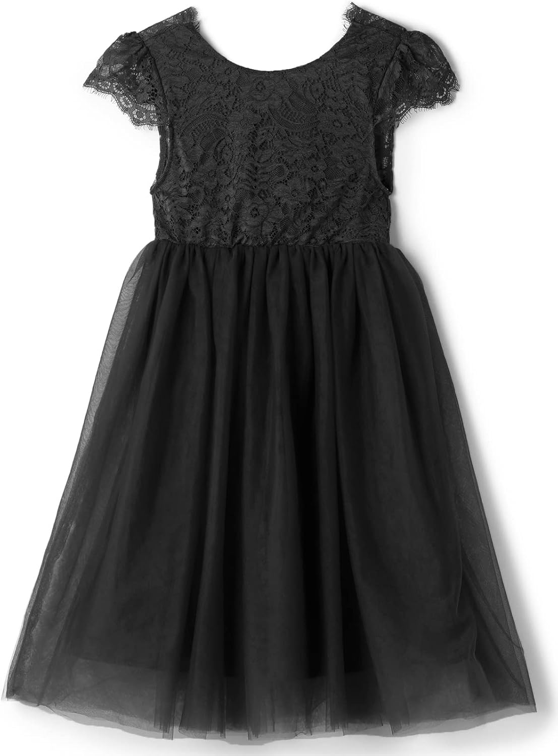 Niyage Toddler Girls Tulle Princess Party Dress, Special Elegant V-Back Lace Bab...