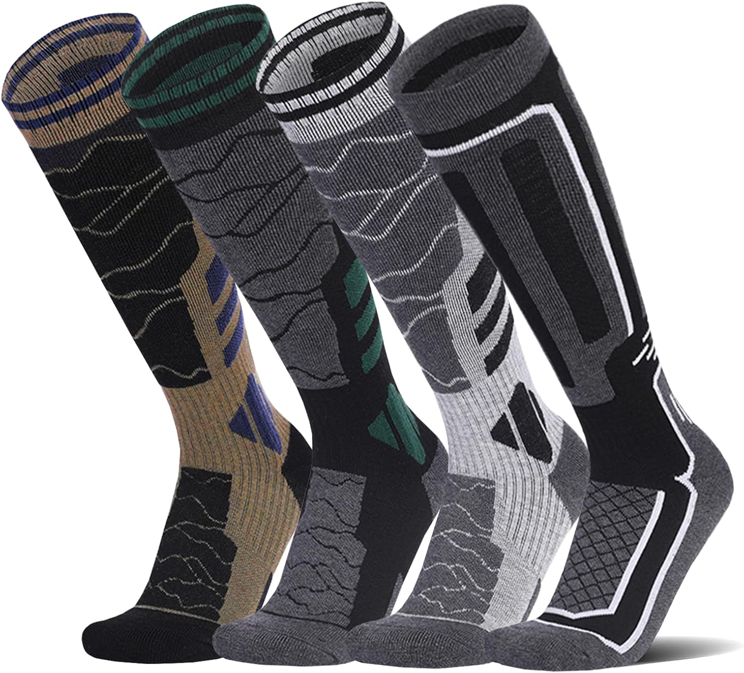 DarkCom 4-Pairs Mens and Women Ski Socks Comfortable,Warm Ski Socks,Snowboarding...