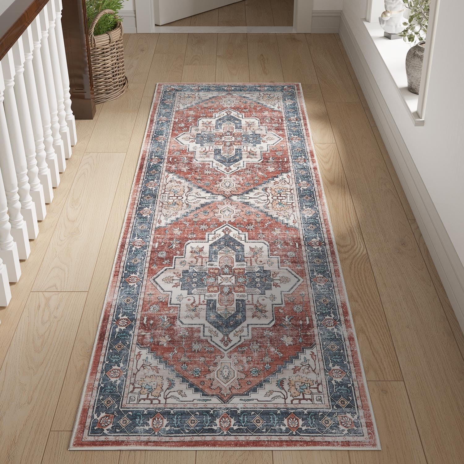 jinchan Boho Runner Rug, Special Tribal Low Pile Kitchen Runner Rug, Washable St...