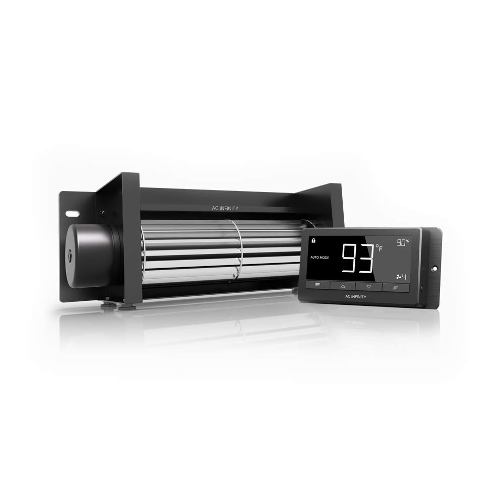 AC Infinity AIRBLAZE T10, Universal Fireplace Blower Fan Kit 10" with Temperatur...