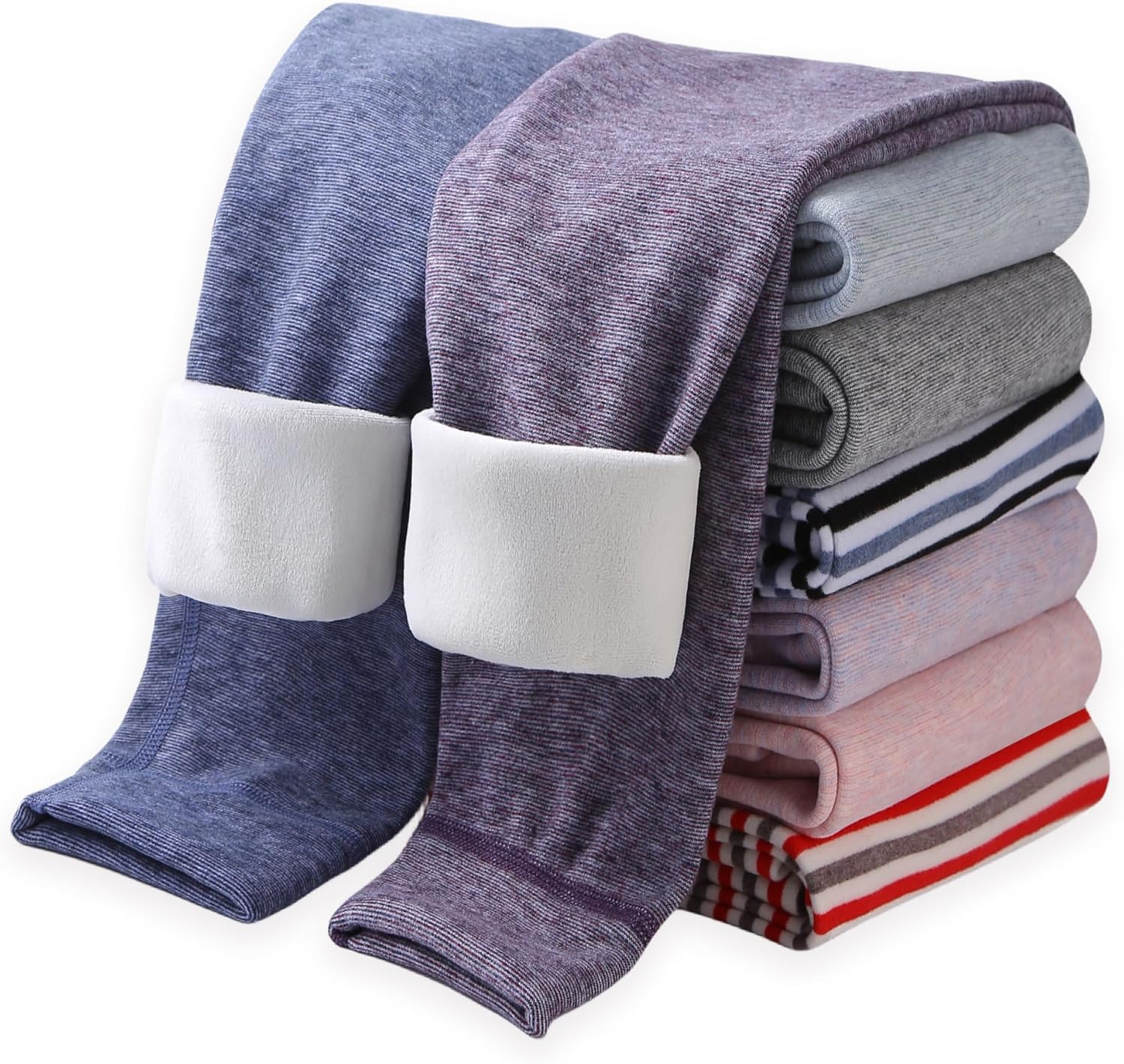 Girls Winter Leggings Thick Cotton Fleece Lined Girls Pants Warm Stretchy Therma...