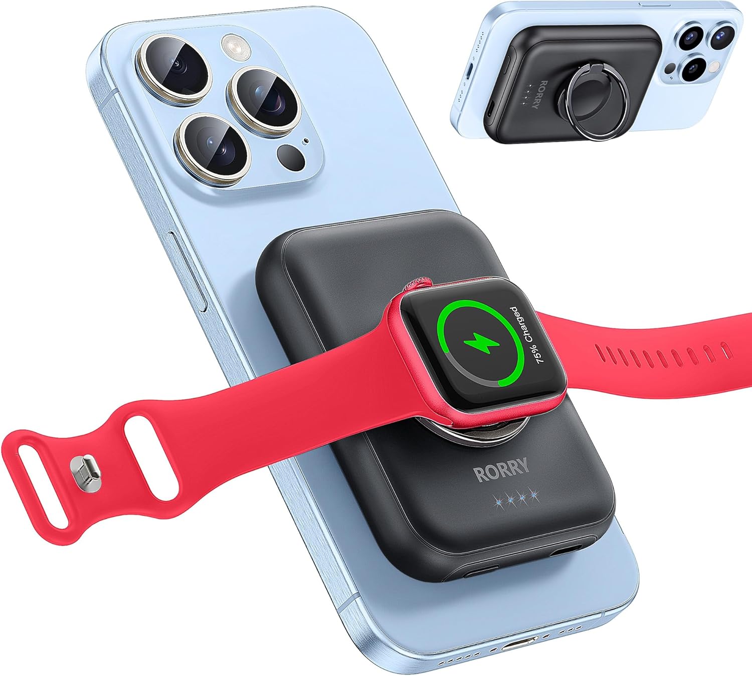 RORRY for Magsafe Portable Charger, [for iPhone & iWatch][Simultaneously Fast Ch...