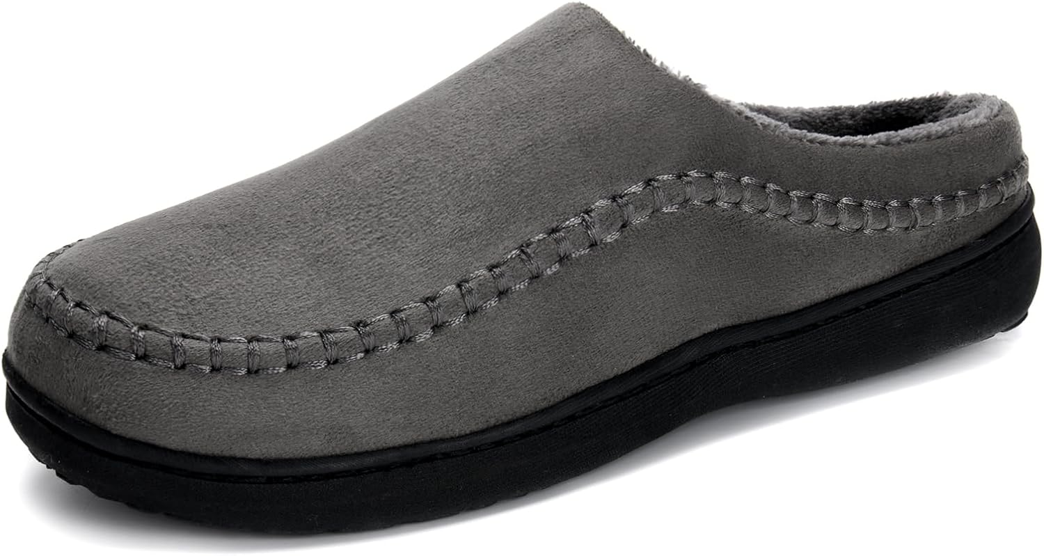 Mens Moccasin Slippers Handmade Breathable Microsuede Low Back House Shoes with...