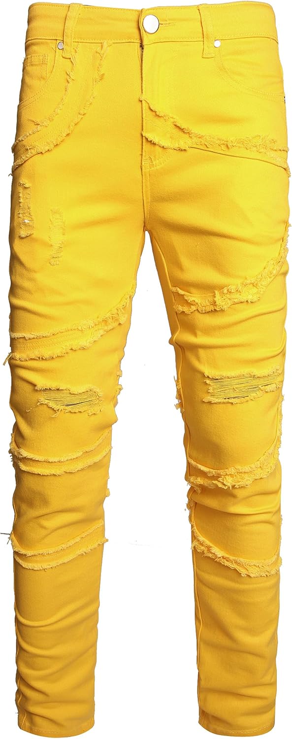 Slim Fit Men's Jeans, Special Ripped Stretch Jeans Denim Pants, Affordable Denim...