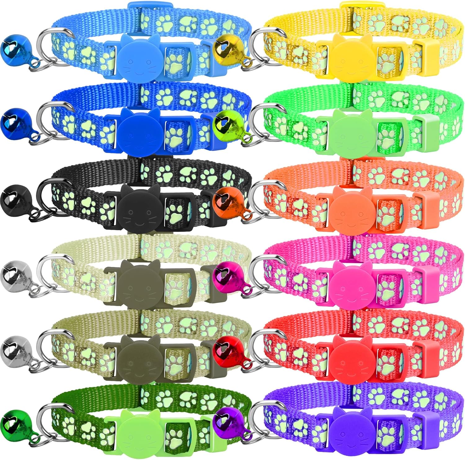 GAMUDA Cat Collars, Special Breakaway Reflective Kitten Collars, Super Soft Nylo...