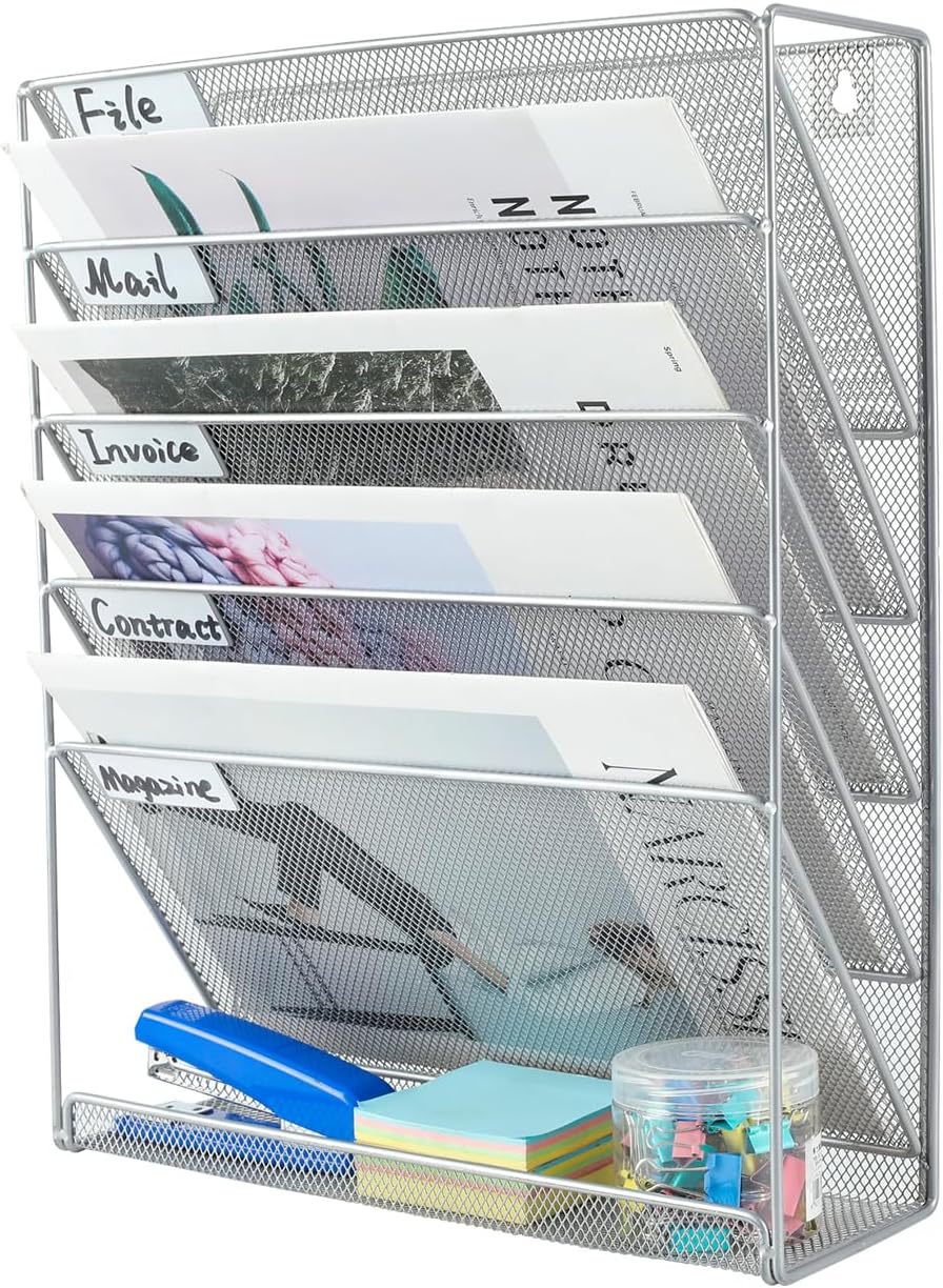 PAG Hanging Wall File Holder, Special Mail Sorter Magazine Rack for Office Suppl...