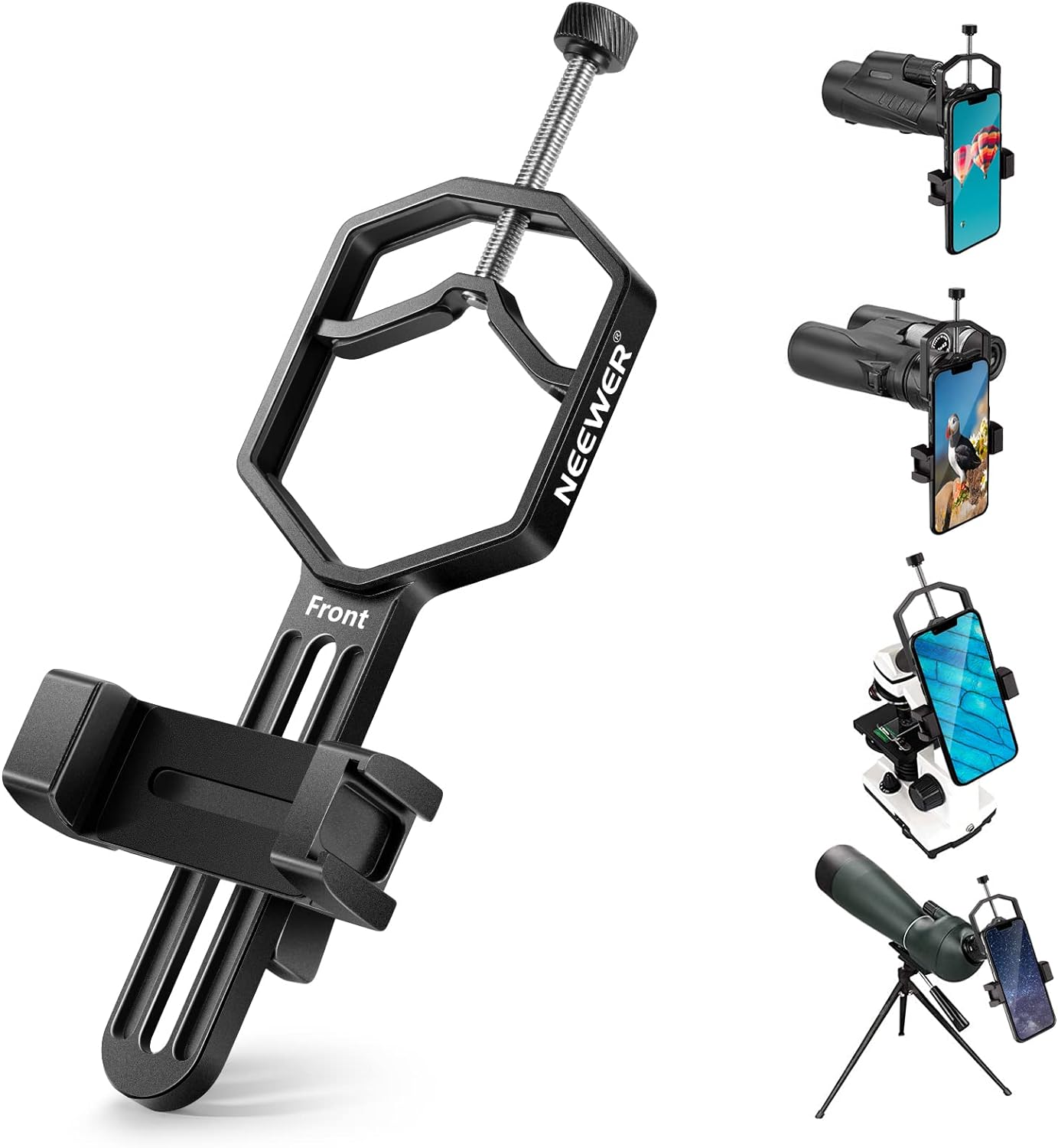 NEEWER Metal Telescope Phone Mount, Special Universal Cell Phone Mount for Spott...
