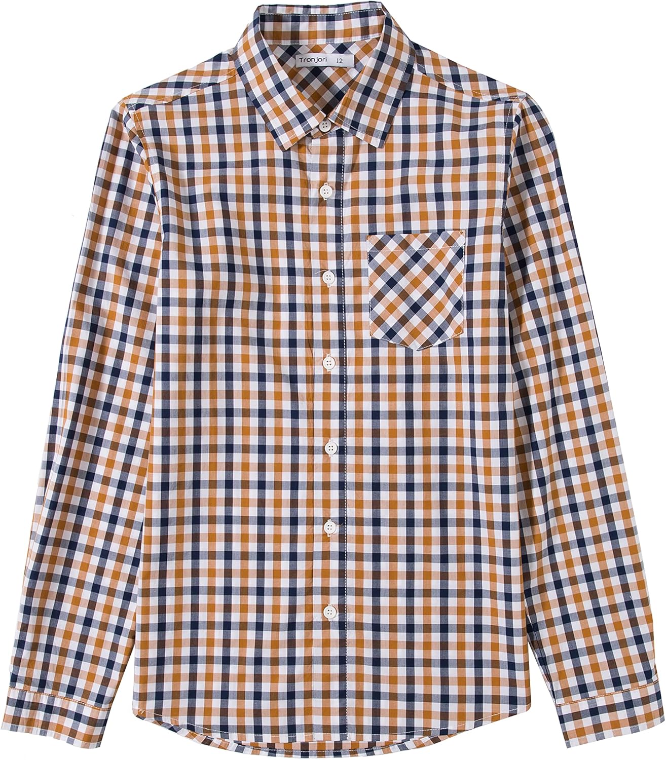 Tronjori Boy's Shirt, Special Long Sleeve Shirt, Innovative Button Down Shirt, U...
