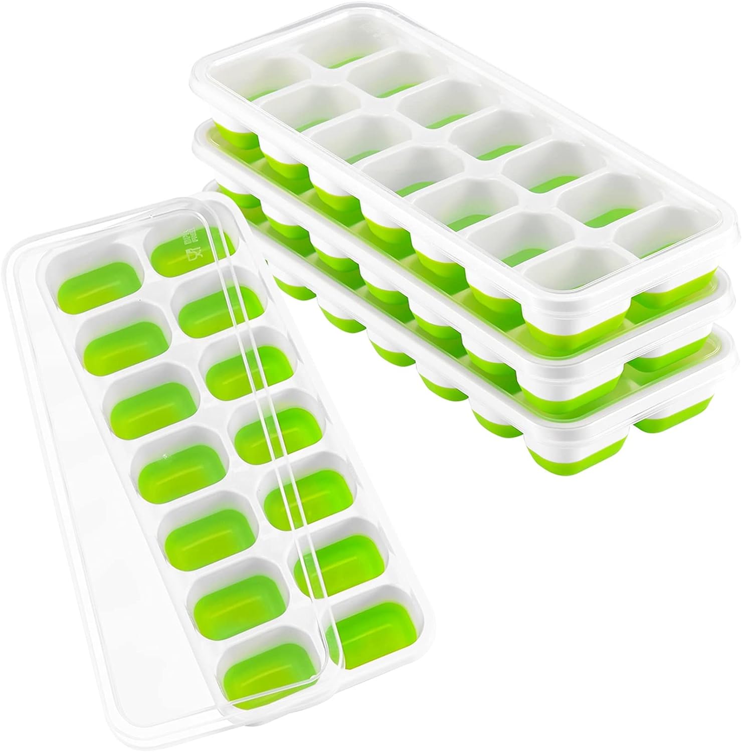 Ice Cube Tray, Special Easy Release Ice Tray BPA Free, Innovative Ice Tray 4 Pac...