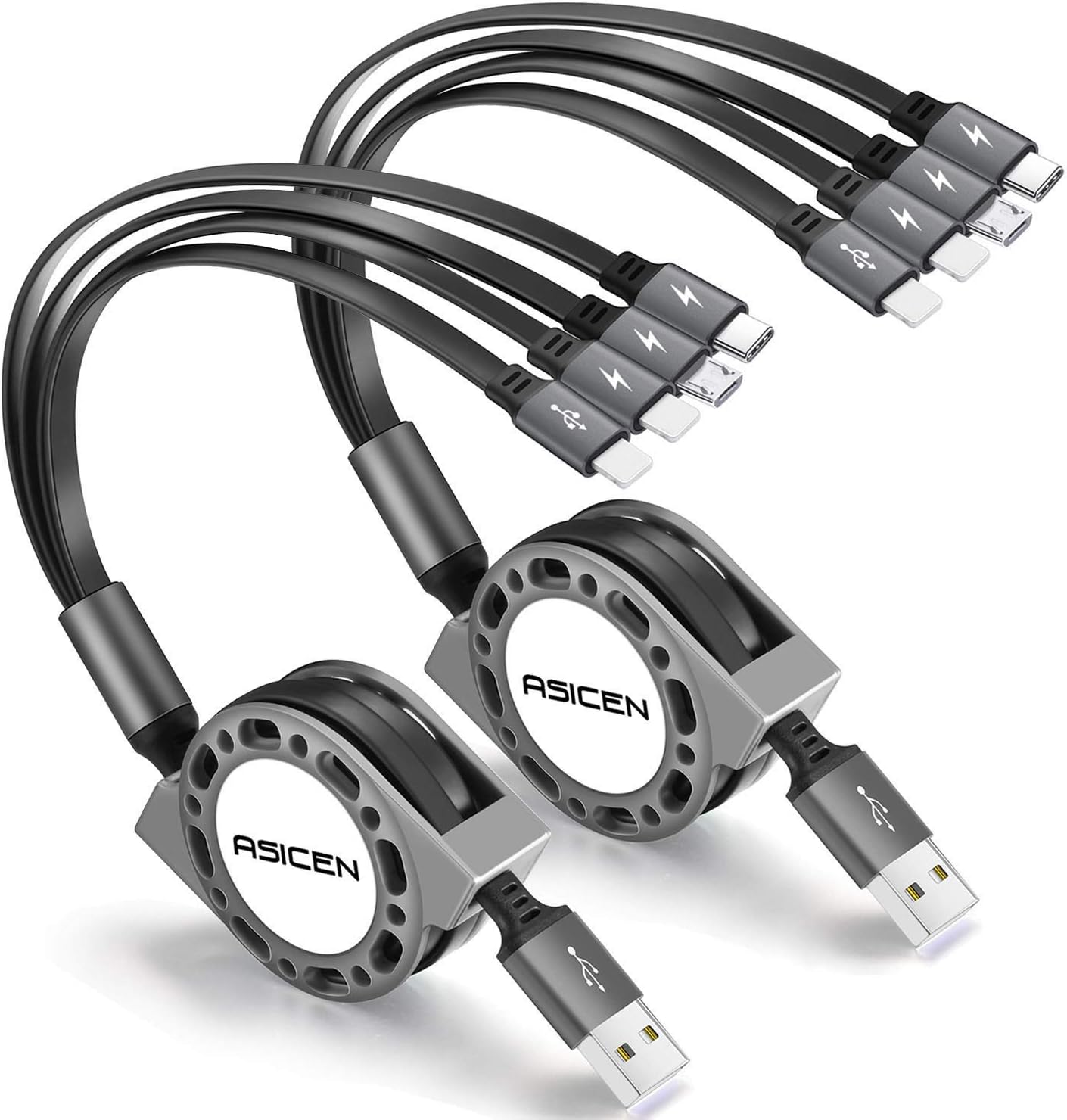 Multi Charging Cable, Special 4 in 1 5Ft Retractable iPhone Charger Cable, Innov...