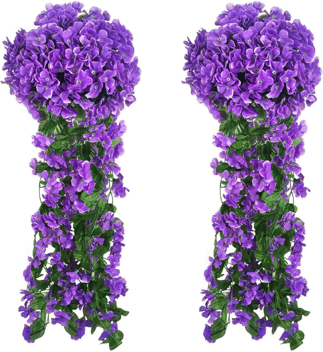 Artificial Hanging Flowers, Special Hanging Plant for Outdoor, Unique 2 Pack Vio...