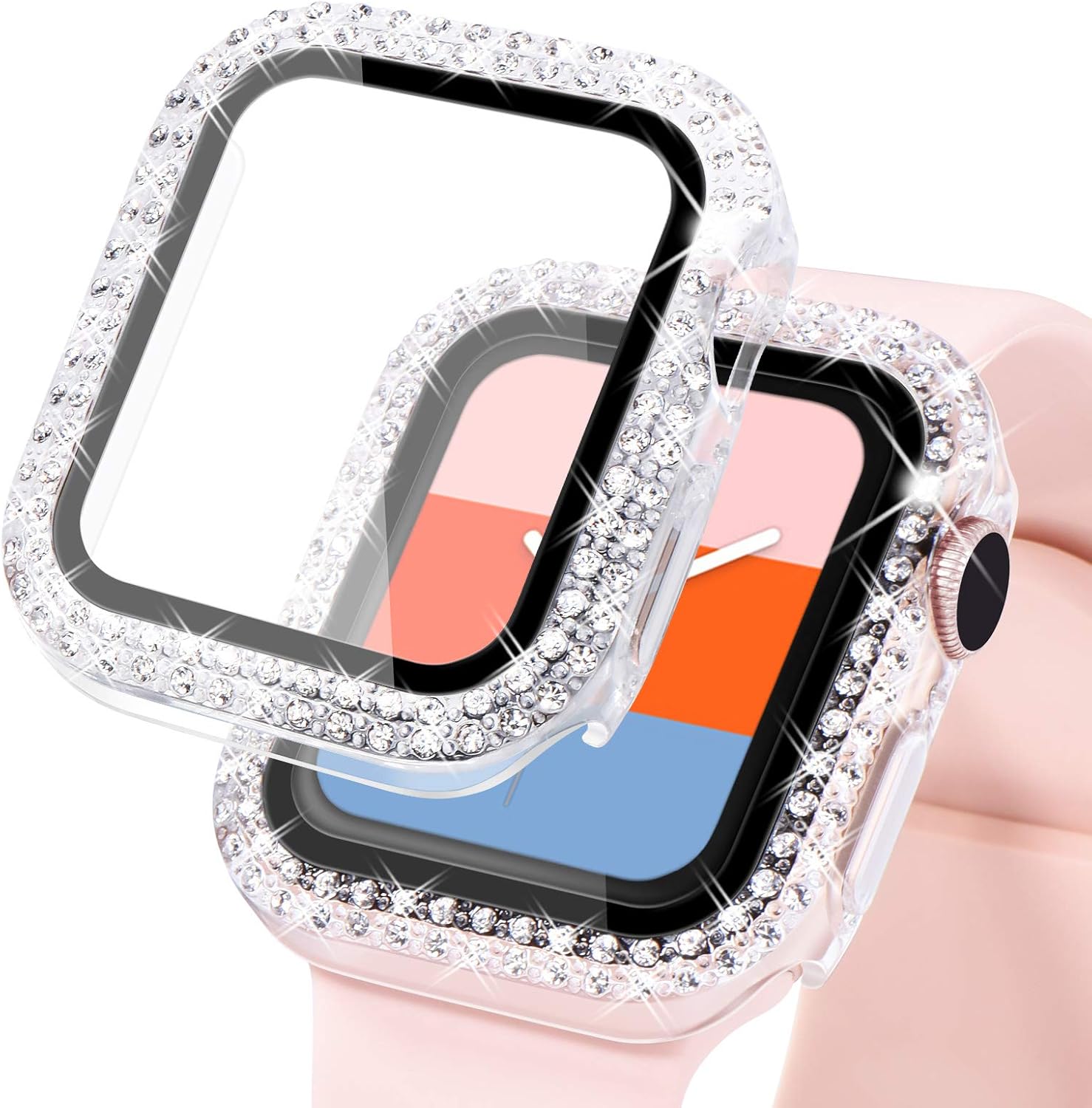 KADES Compatible for Bling Apple Watch Protective Case with Built-in Screen Prot...