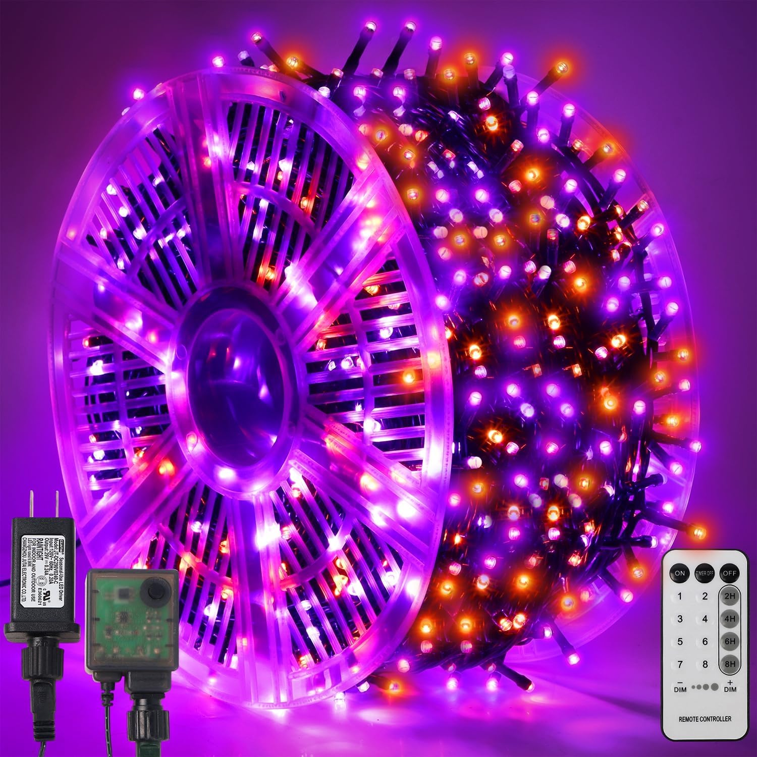 WATERGLIDE 1000 LED Halloween String Lights, Special Green Wire LED Decorative F...