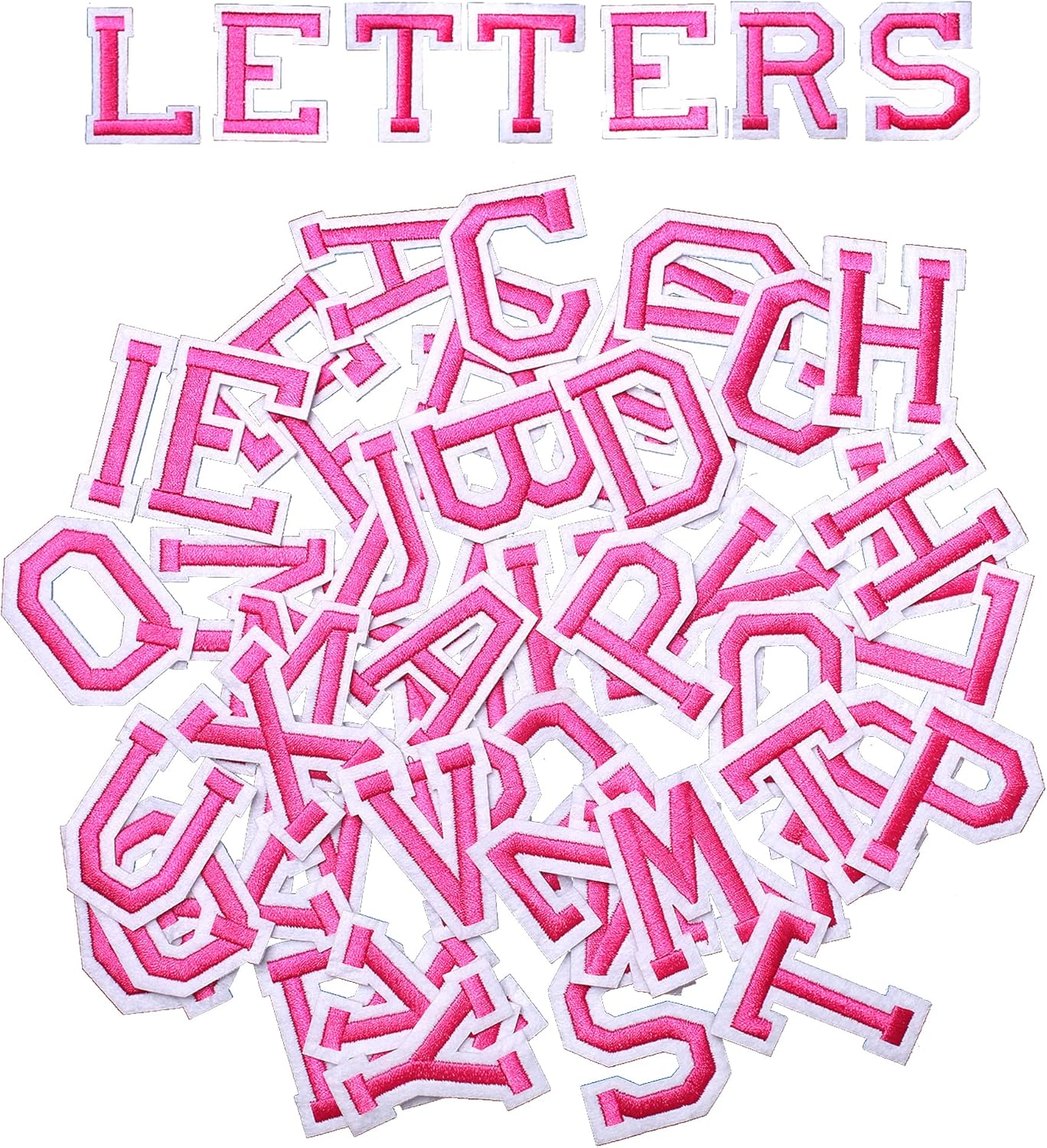 AXEN Iron on Sew on Letter Patches for Clothes, 52pcs Alphabet A to Z, Classic P...