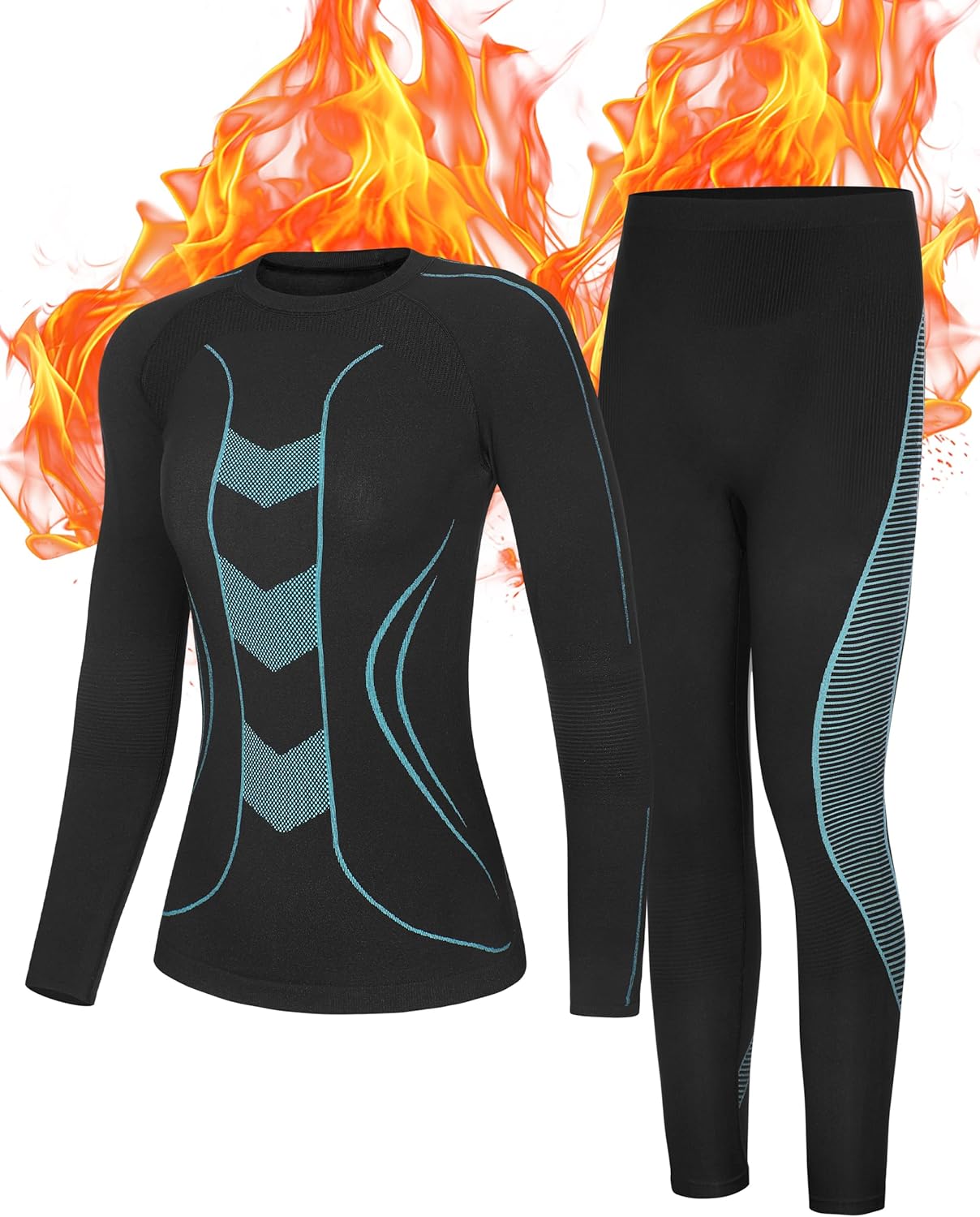 Roadbox Thermal Underwear Set Womens - Ski Base Layer Sets Quick Dry Tops & Boot...
