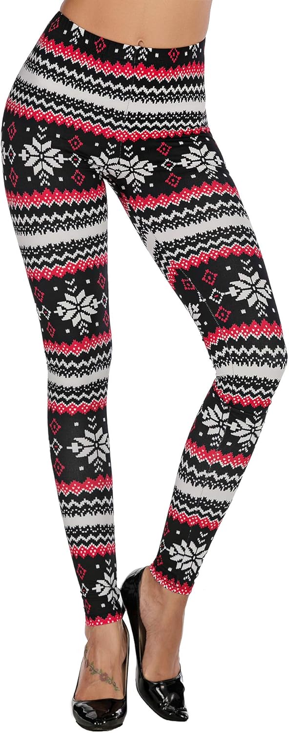 Sipaya Women's Brushed Christmas Halloween Ankle Length Seasonal Printed Legging...