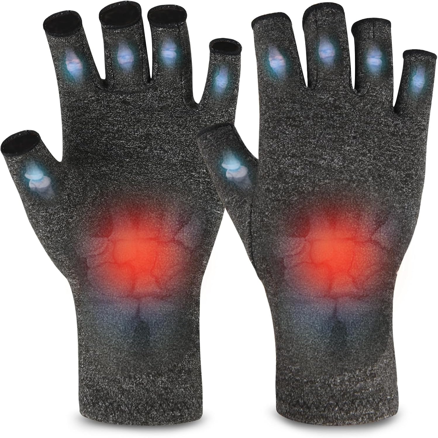 AovYoo 1 Pair Fingerless Arthritis Compression Gloves Raynauds Gloves Rheumatoid...