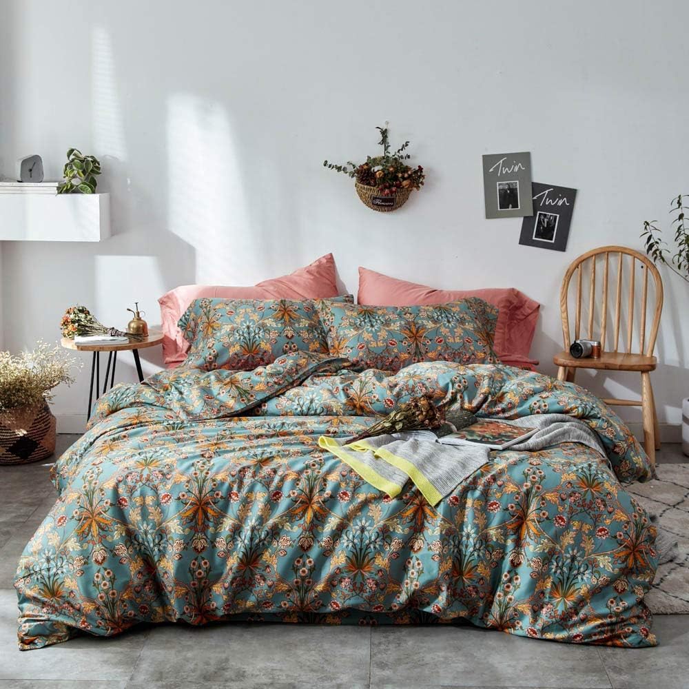 VM VOUGEMARKET Queen Duvet Cover, Special Bedding Set with Medallion Paisley Pri...