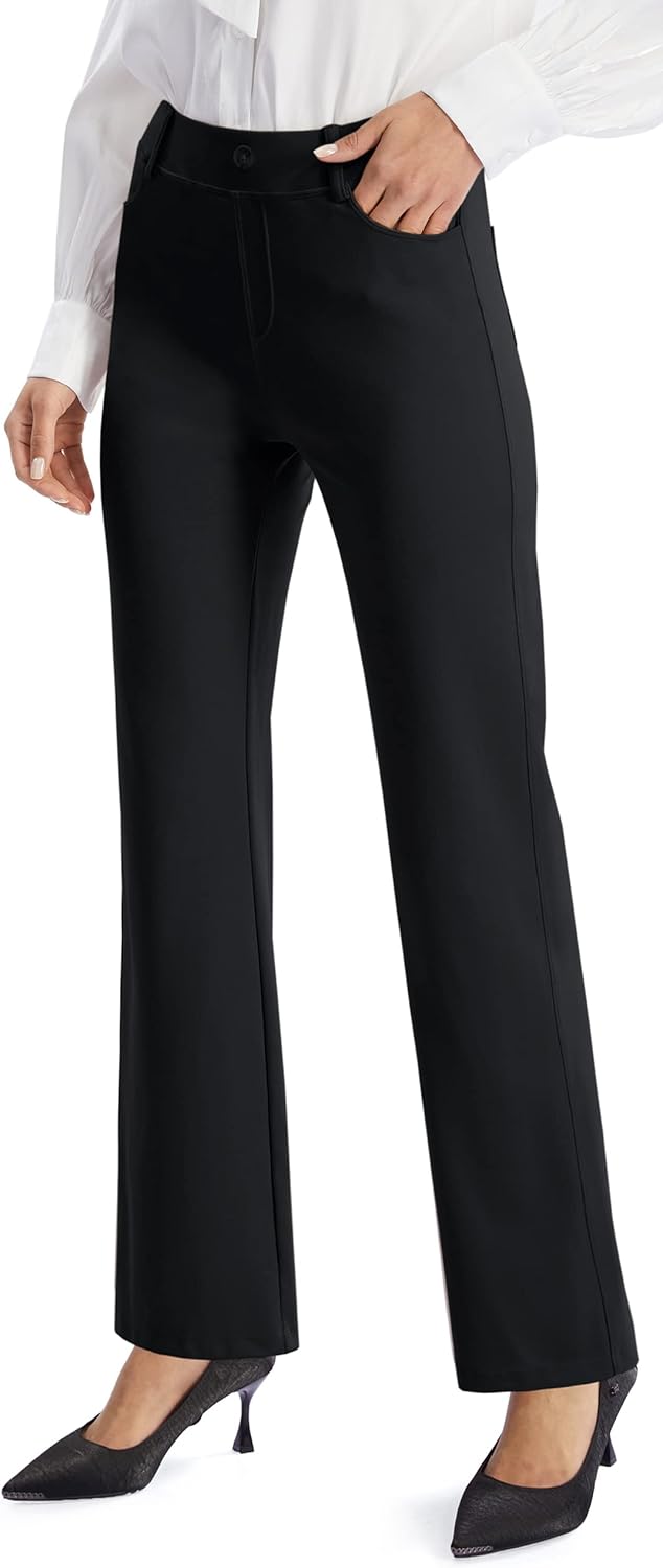 AFITNE Women's 2024 Fall Yoga Dress Pants Stretchy Work Slacks Straight Leg Busi...