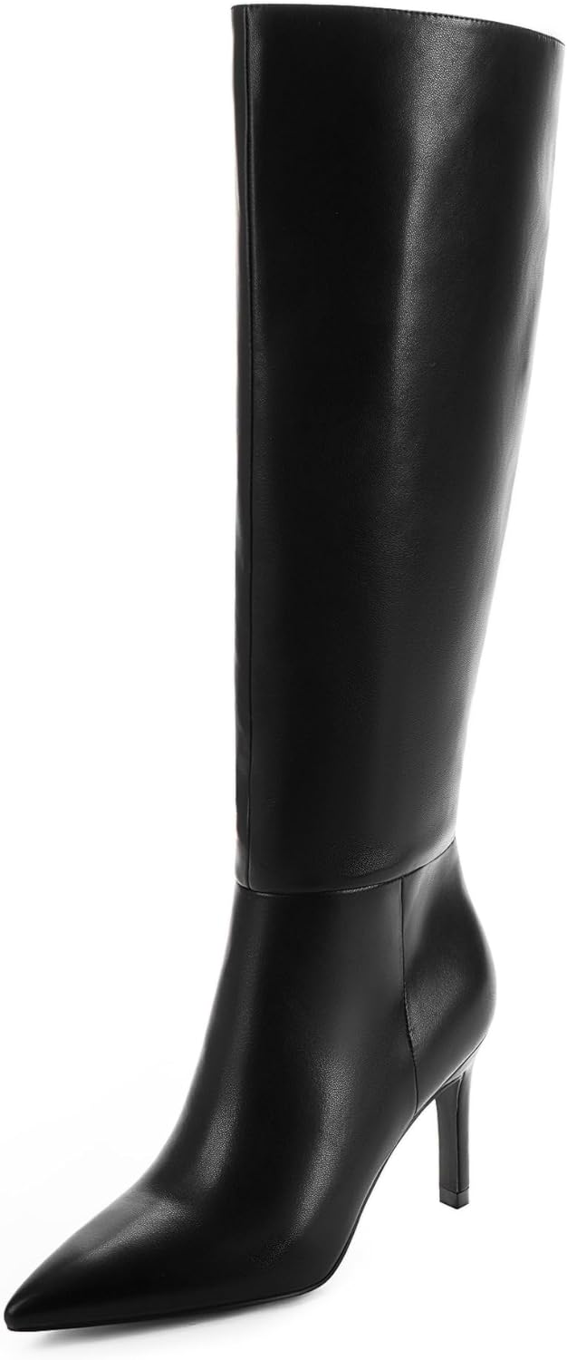 Knee High Boots Women Pointed Toe Tall Boots 3 In Stiletto High Heel Long Boots...