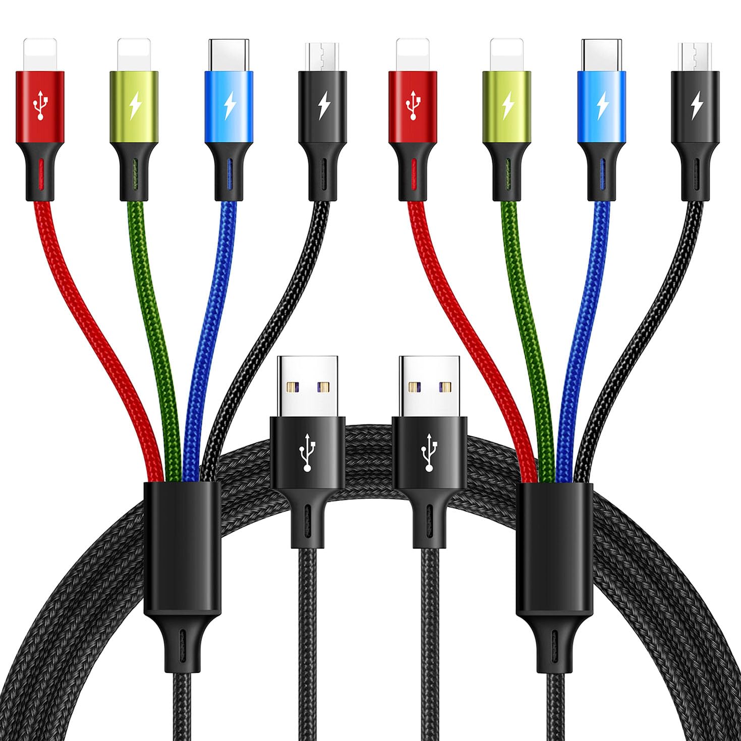 Multi Charging Cable,3.5A Multi Charger Cable,Braided 4 in 1 Charging Cable,Mult...