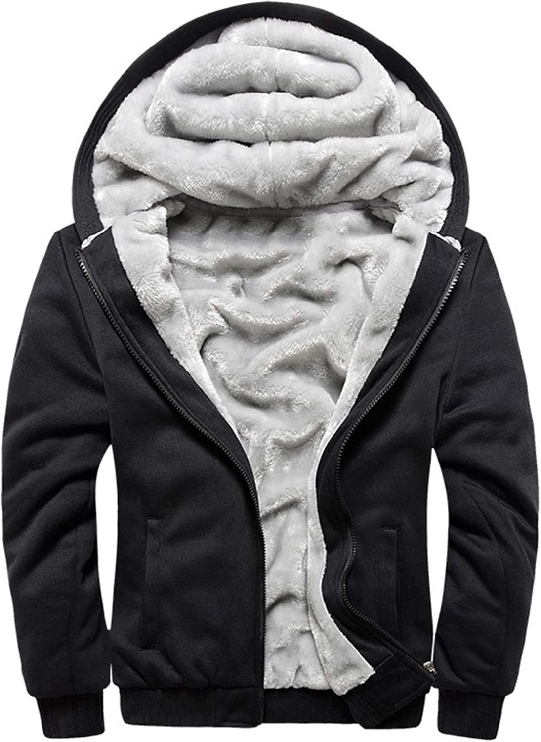 MACHLAB Men's Pullover Winter Workout Fleece Hoodie Jackets Full Zip Wool Warm T...