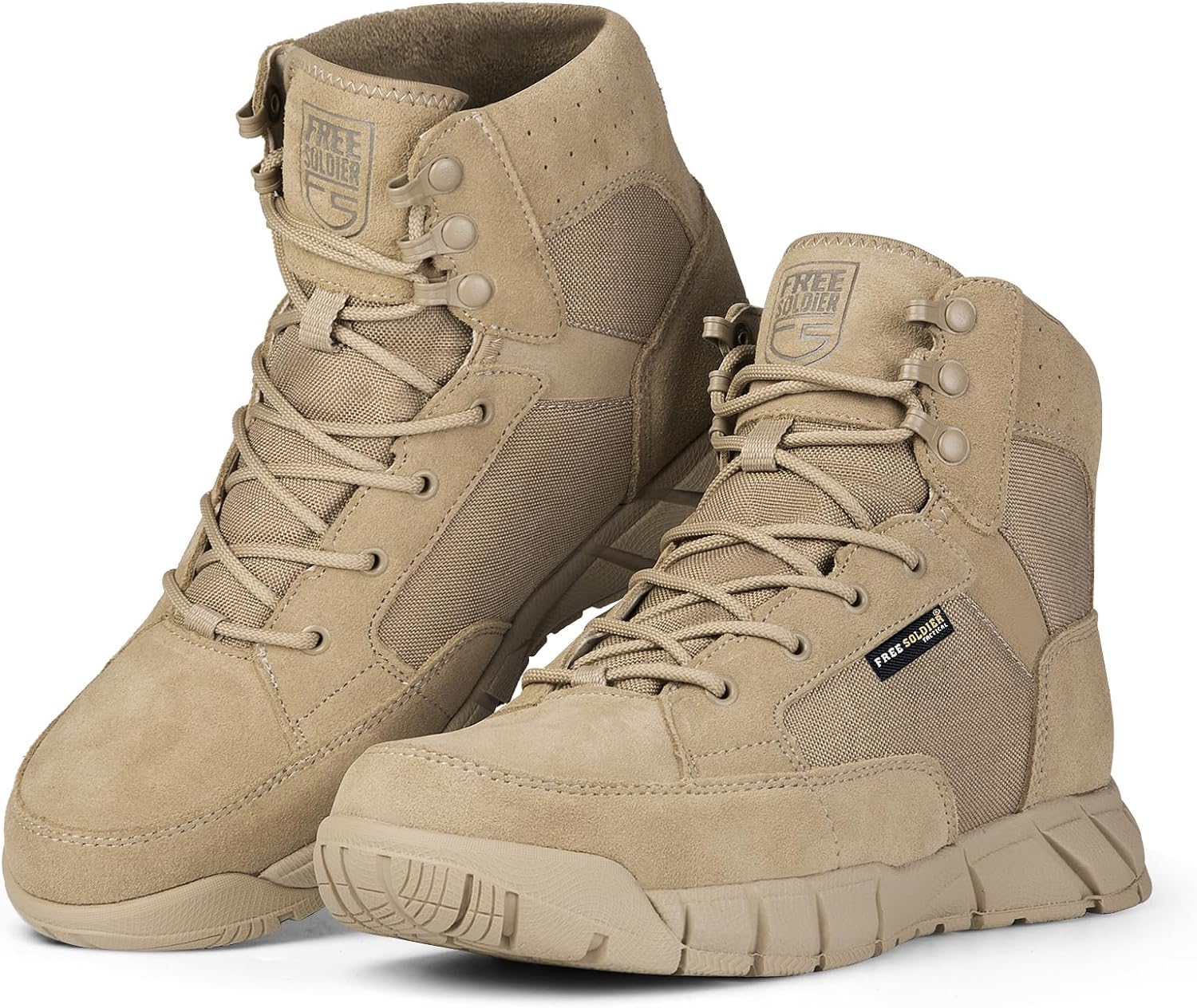 FREE SOLDIER Hiking Work Boots Men's Tactical Boots 6 Inches Lightweight Militar...